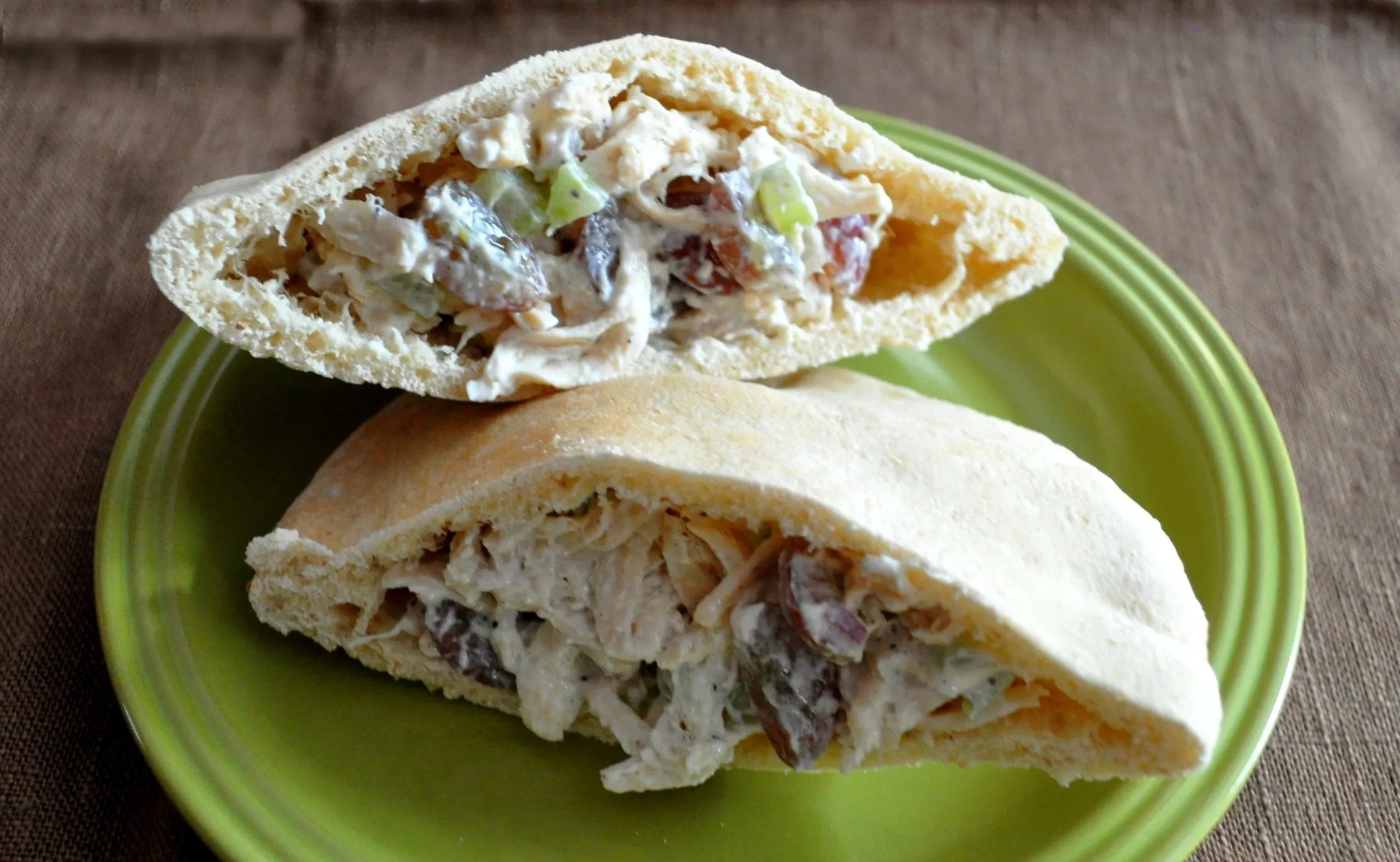 Creamy Chopped Chicken Salad Stuffed Pitas