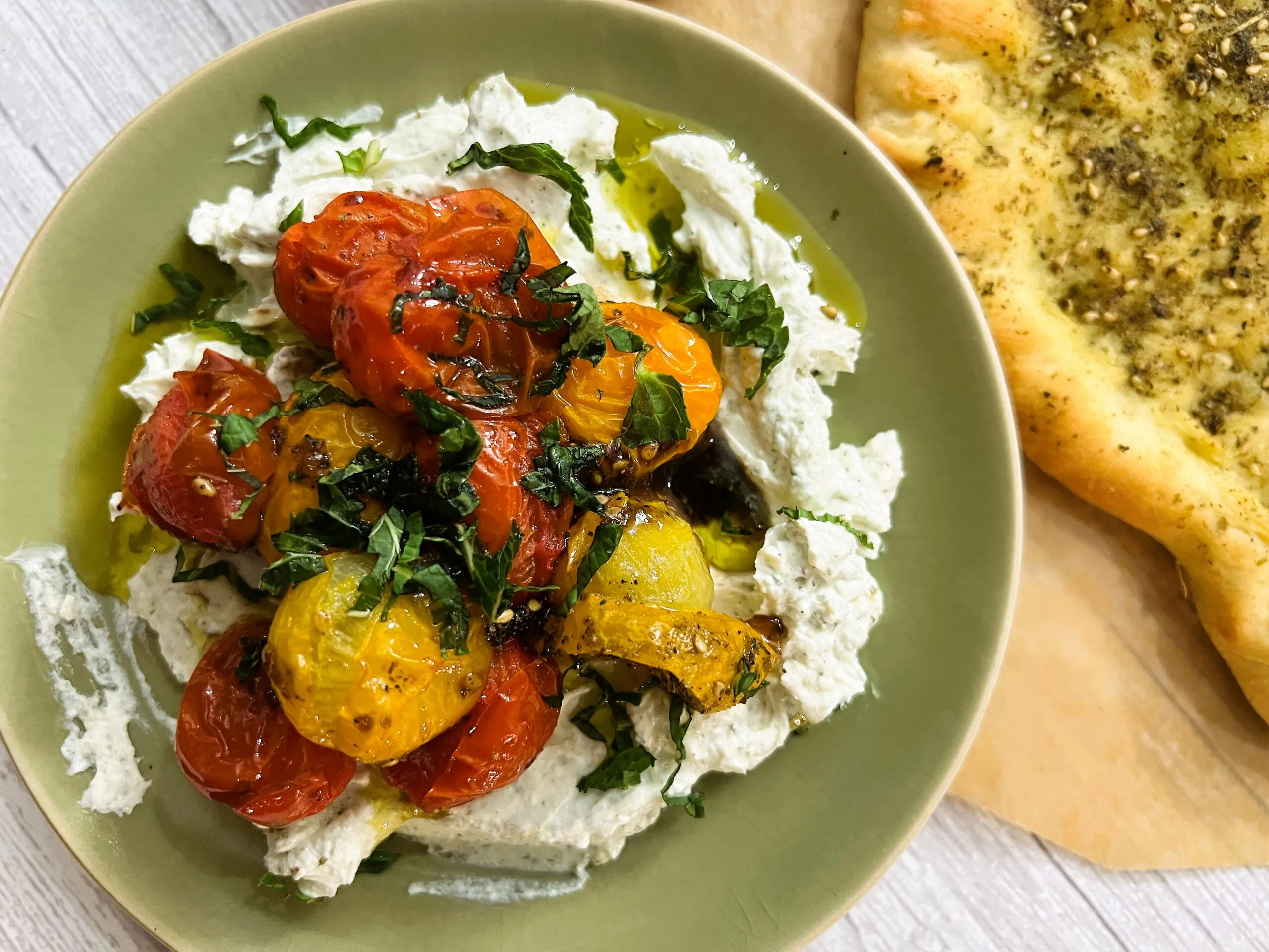 Creamy Labneh with Roasted Tomatoes