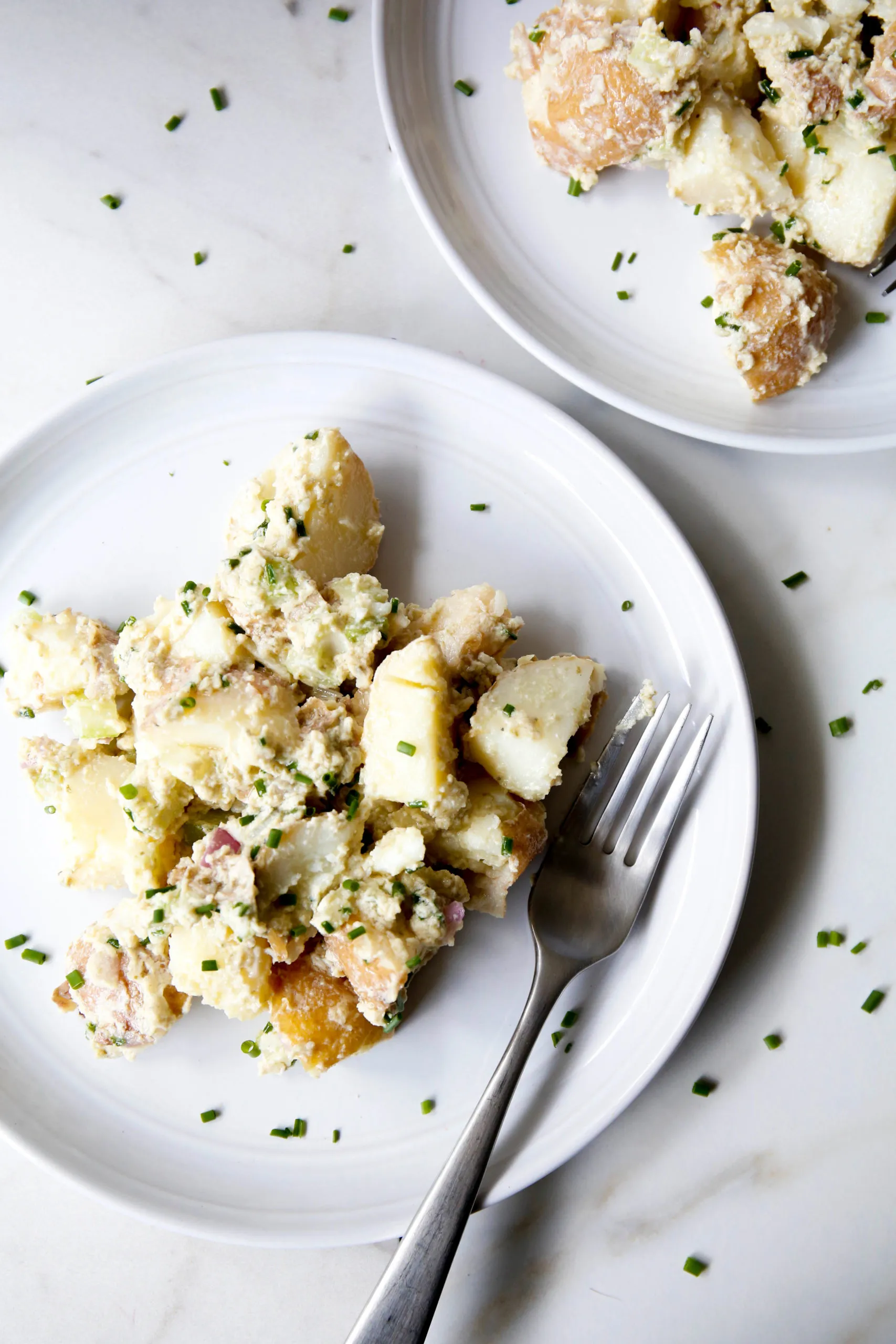Creamy Mayo-Free Caesar Style Potato Salad