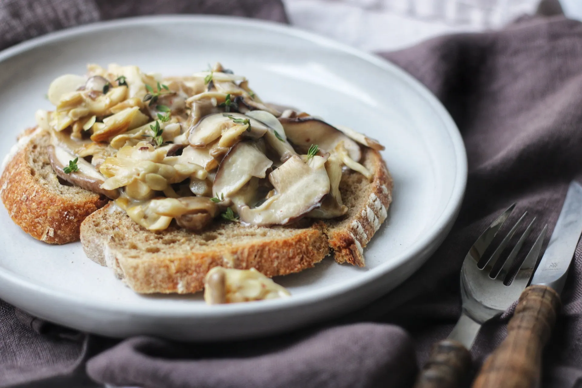 Creamy Mushrooms on Toast