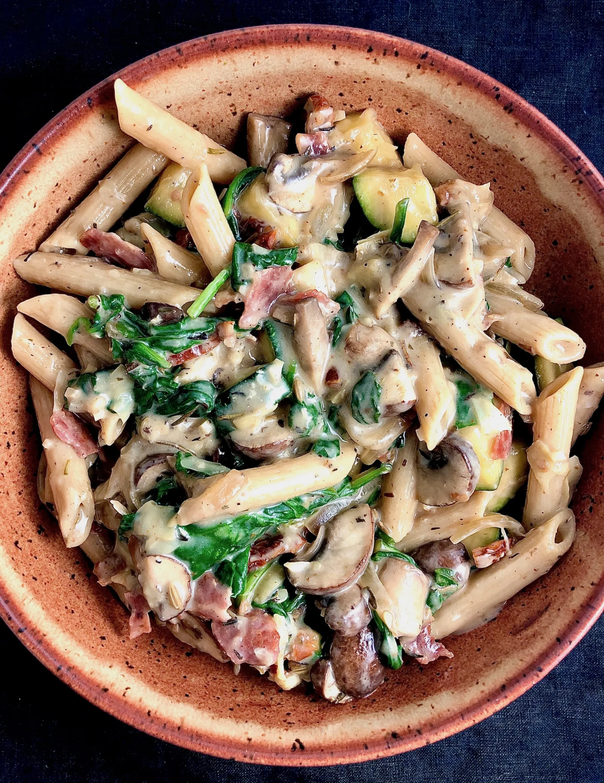 Creamy Spinach Artichoke Sundried Tomato Pasta
