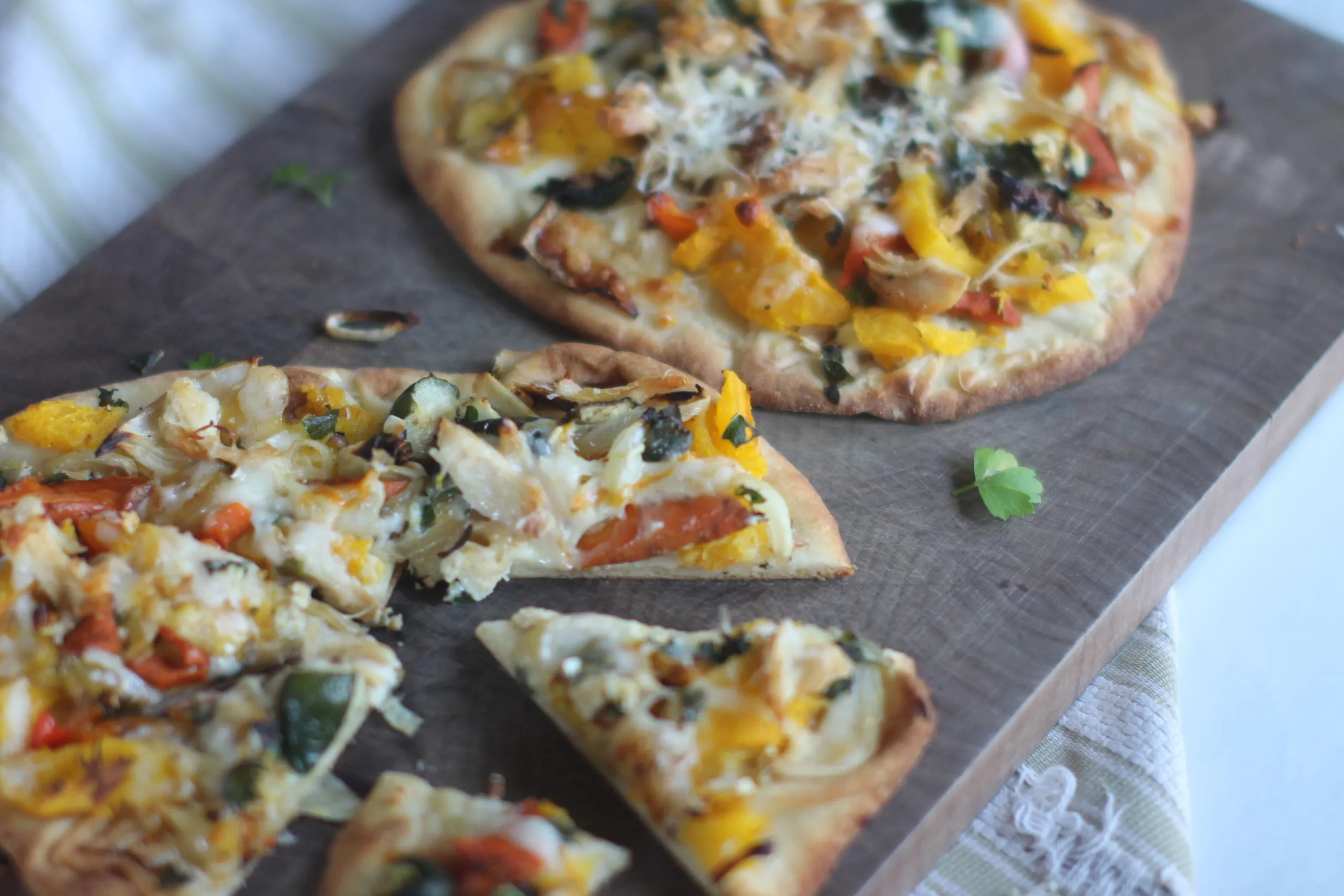 Crispy Roasted Vegetable Flatbread Pizza