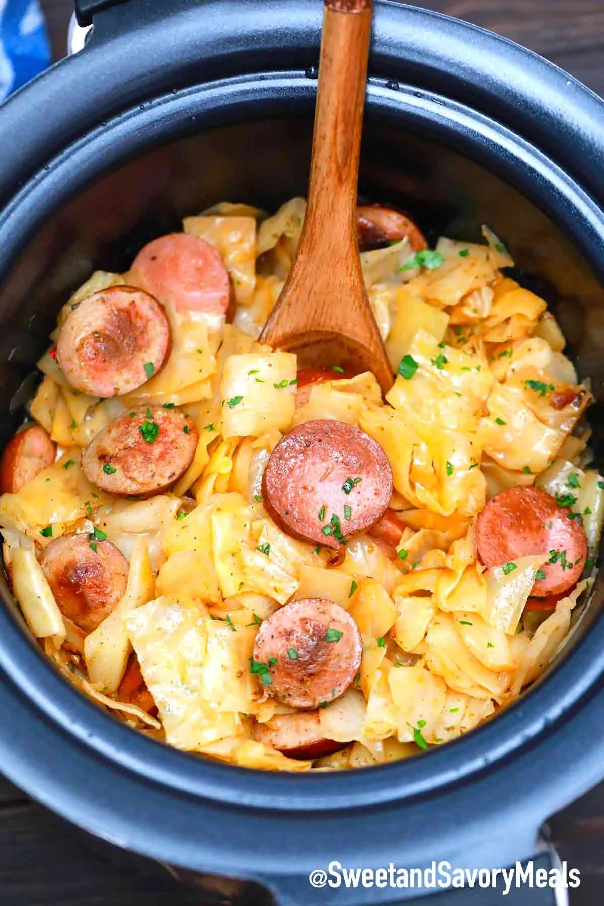 Crock Pot Smoked Sausage Cabbage Low Carb