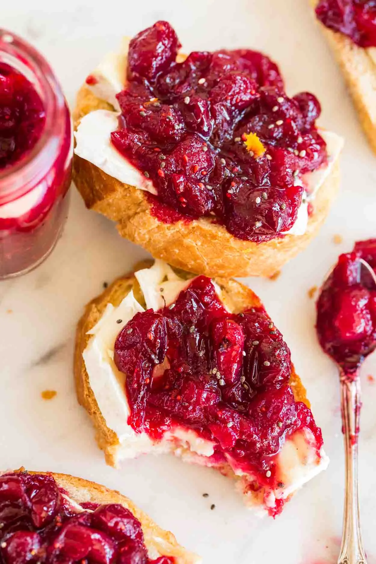 Crostini with Cranberry Fig Jam and Brie