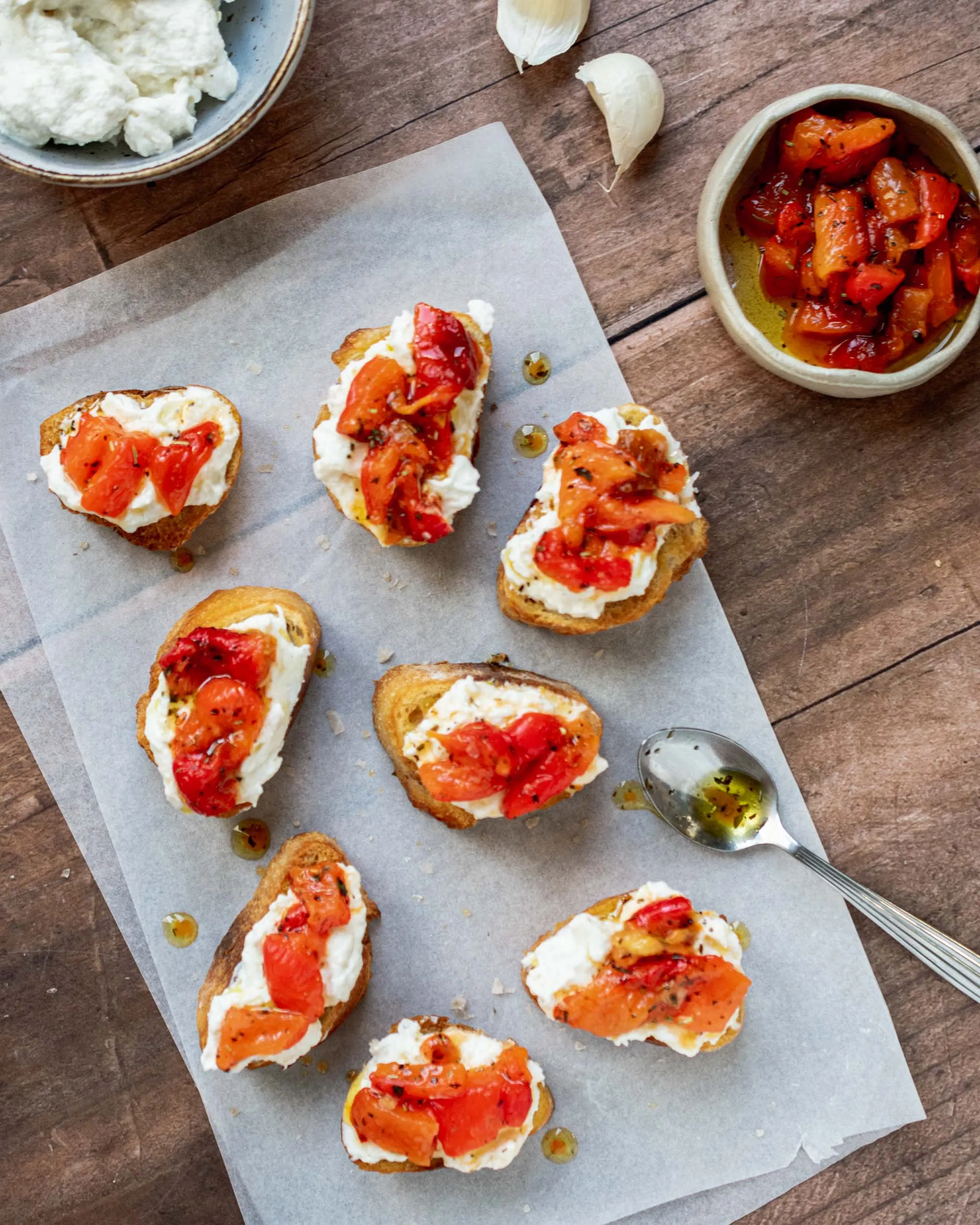 Crostini with Ricotta and Red Onion Jam