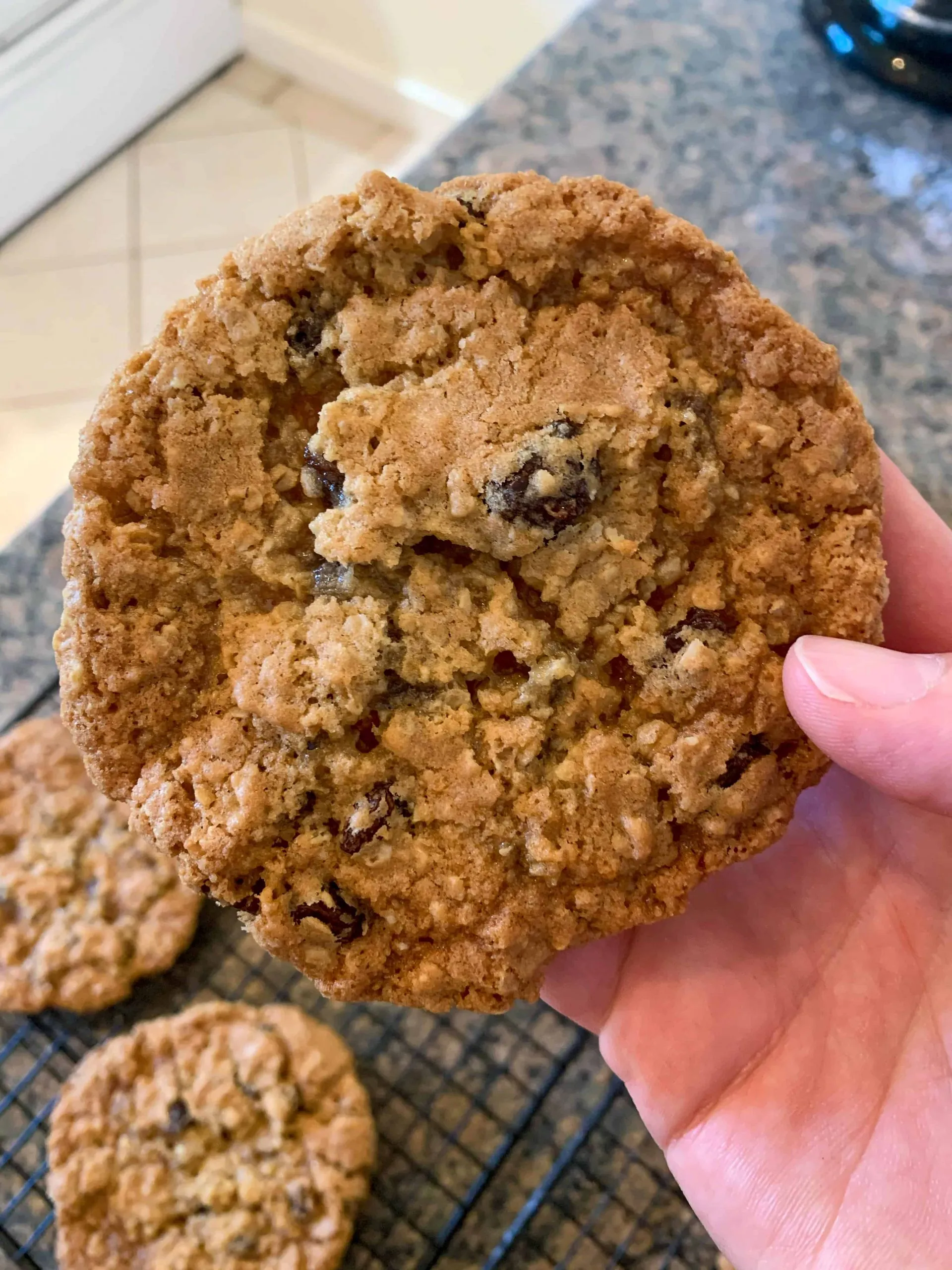 Crunchy Oatmeal Raisin Cookies