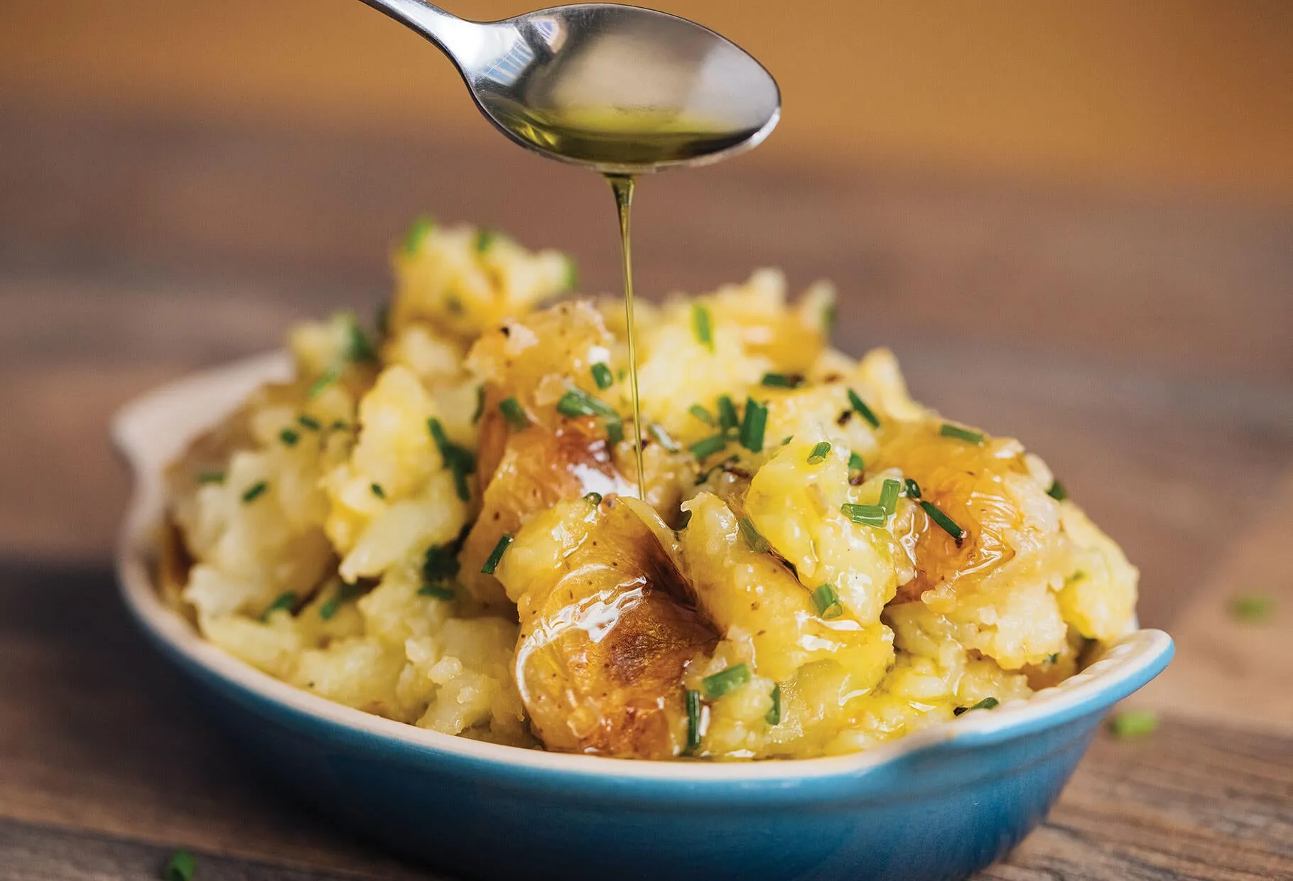 Crushed Potatoes with Spiced Olive Oil