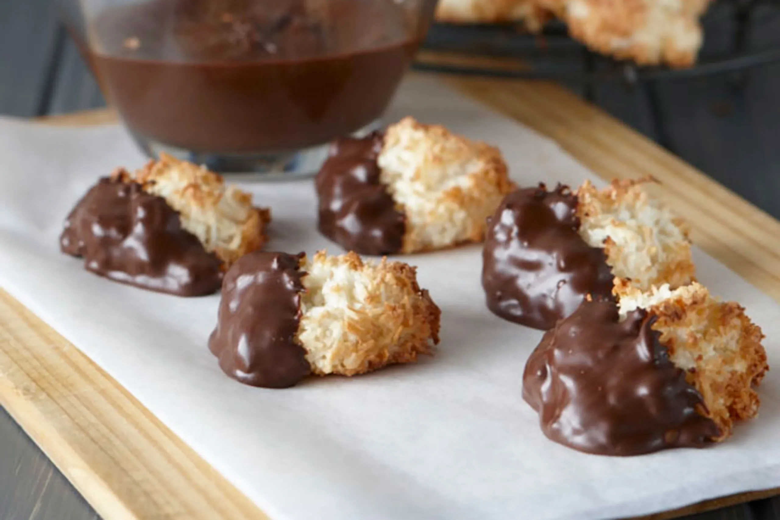 Dark Chocolate Dipped Coconut Macaroons