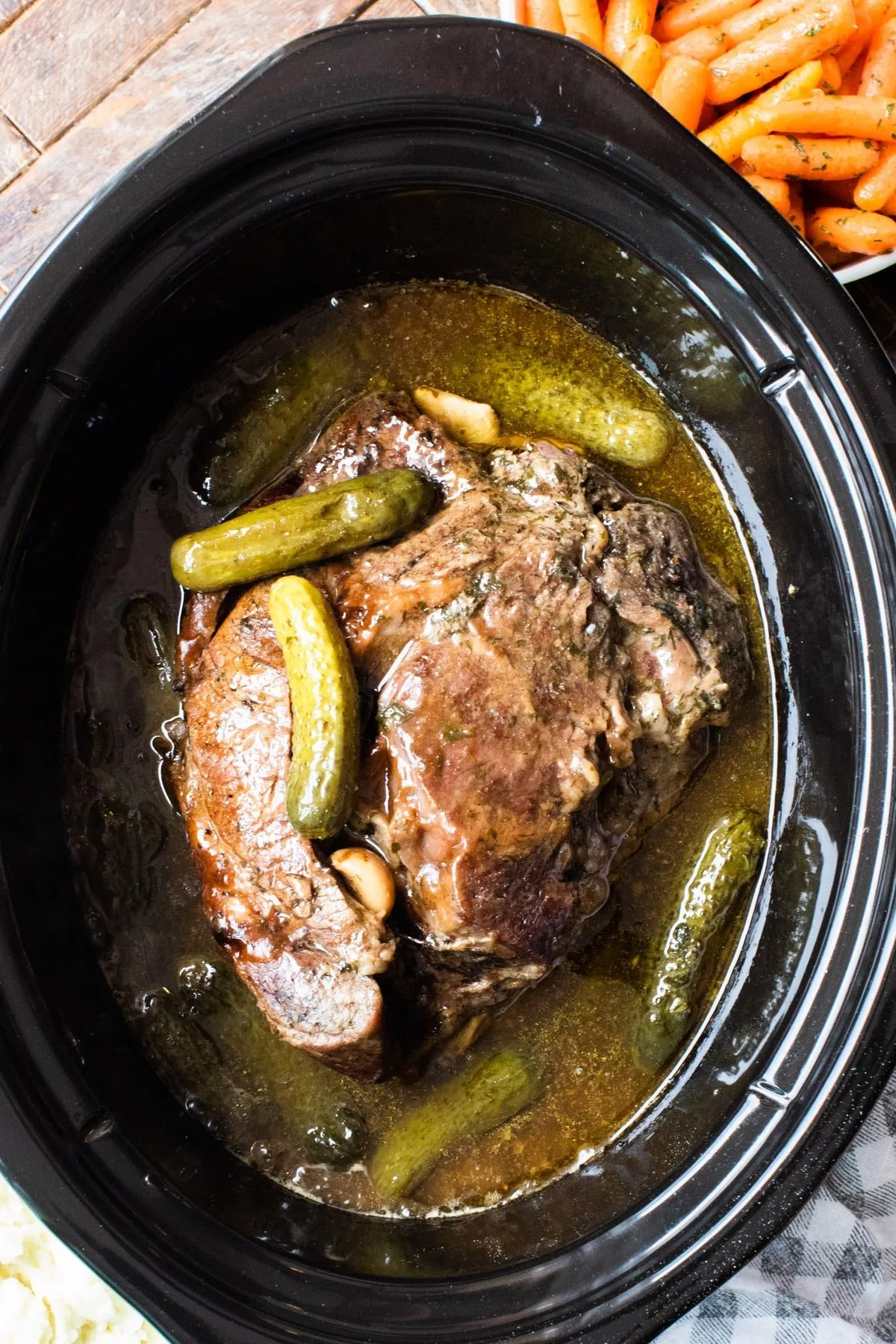Dill Pickle Pot Roast with Pickle Gravy
