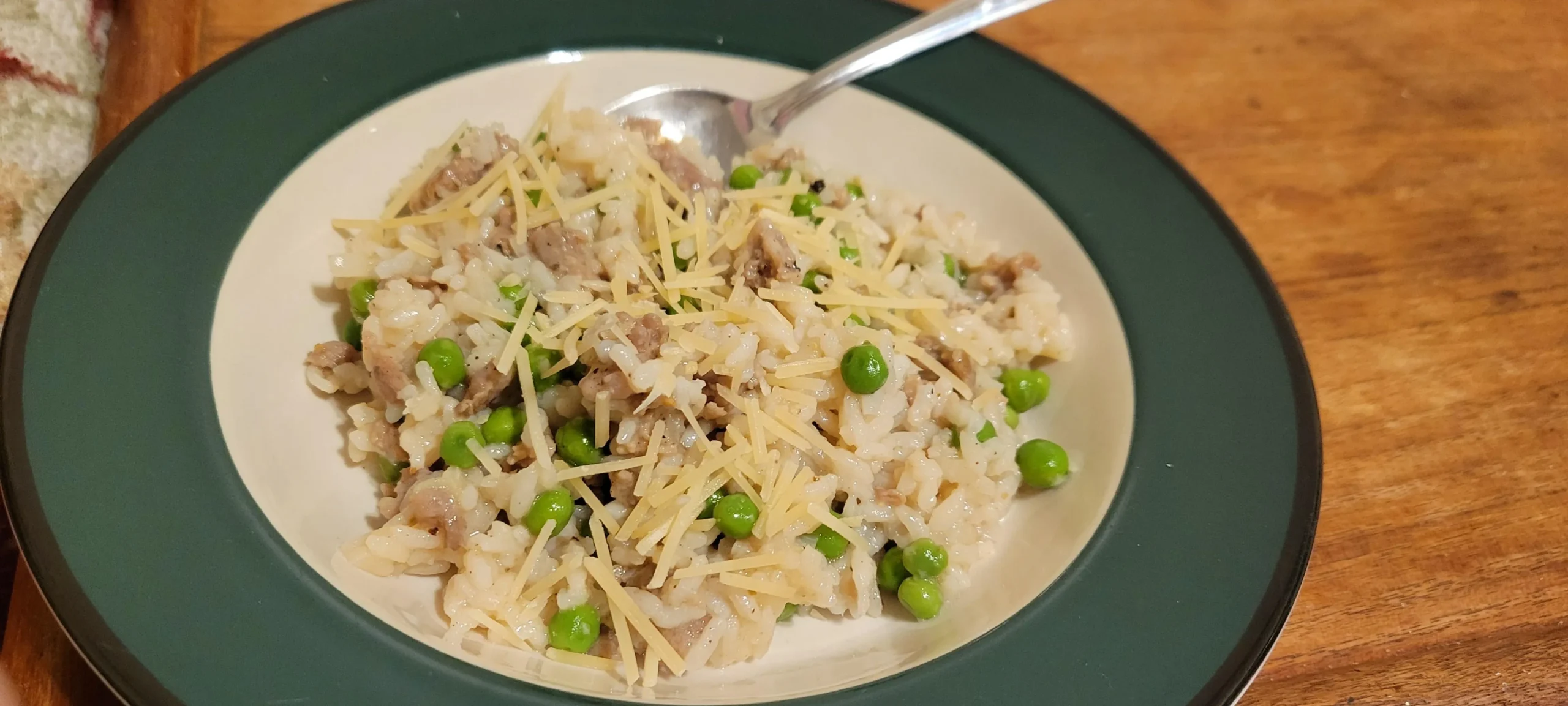 Ditali with Sweet Italian Sausage and Peas