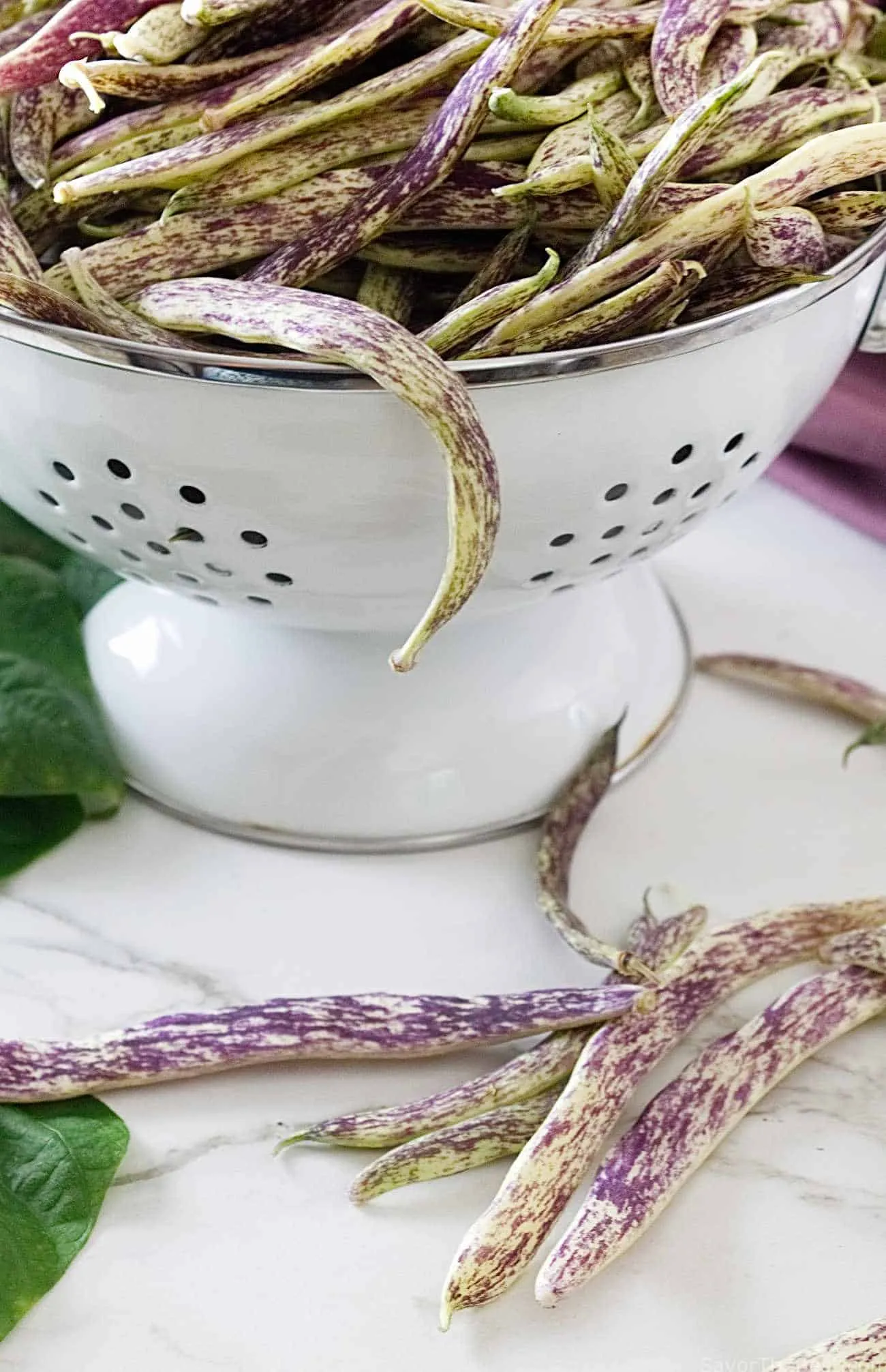 Dragon Tongue Beans with Pancetta and Mushrooms