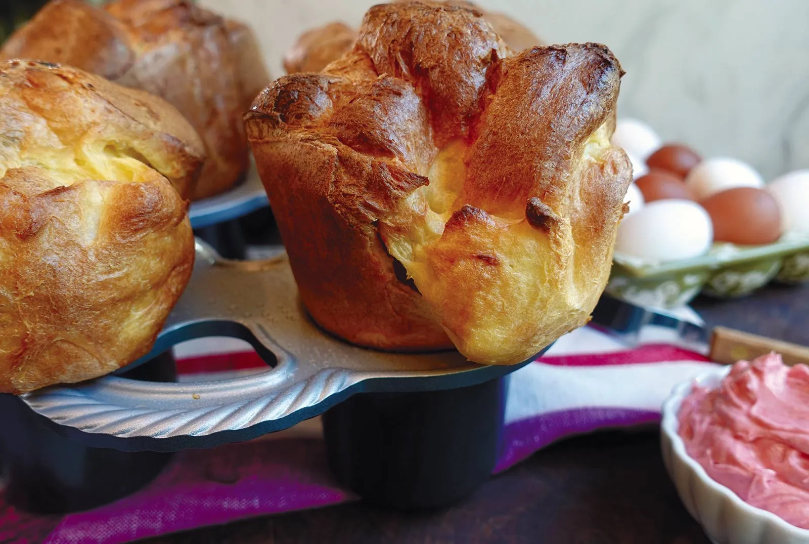 Dried Cranberry Pecan Popovers