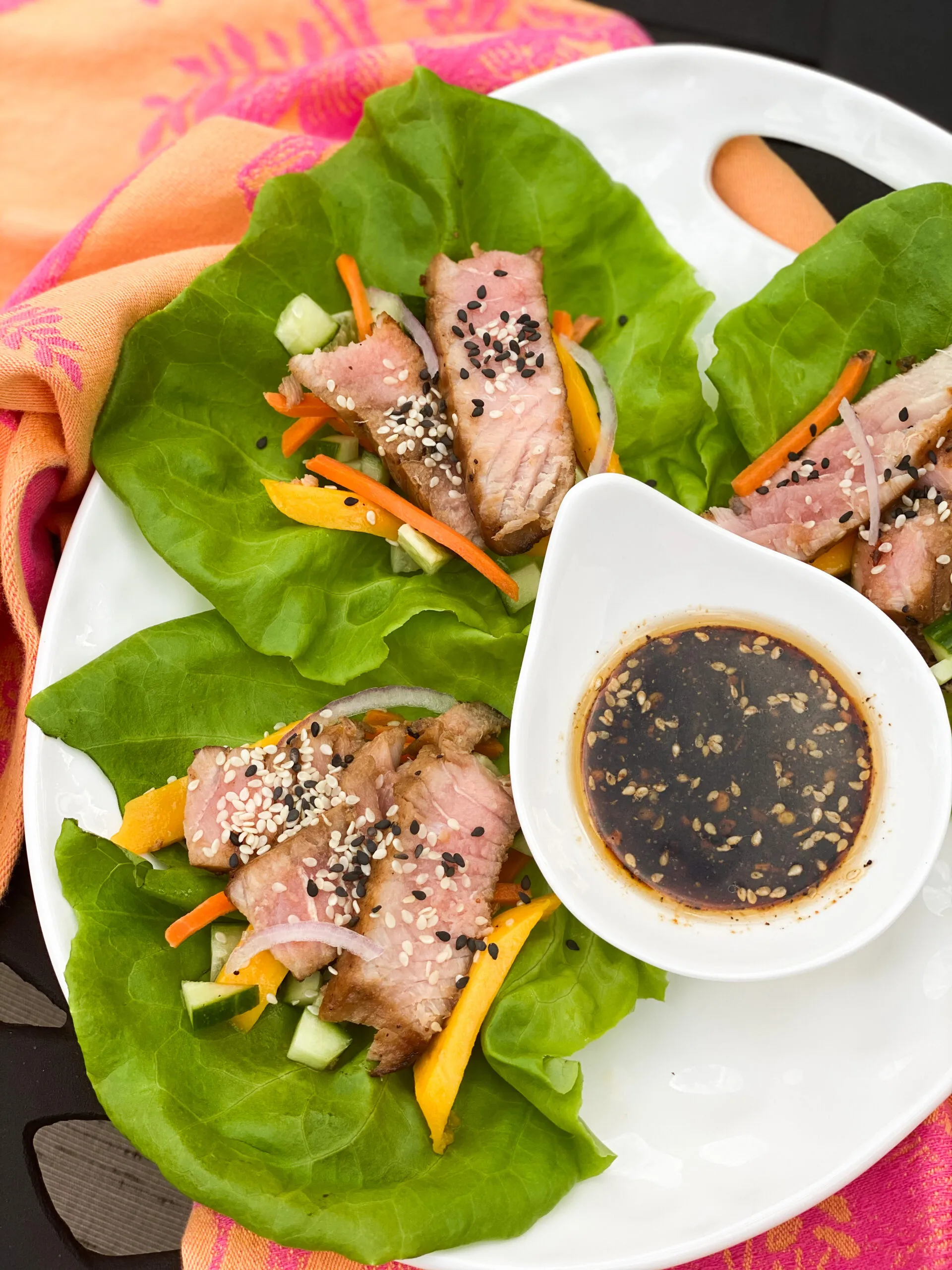 Easy Asian Style Tuna Lettuce Wraps