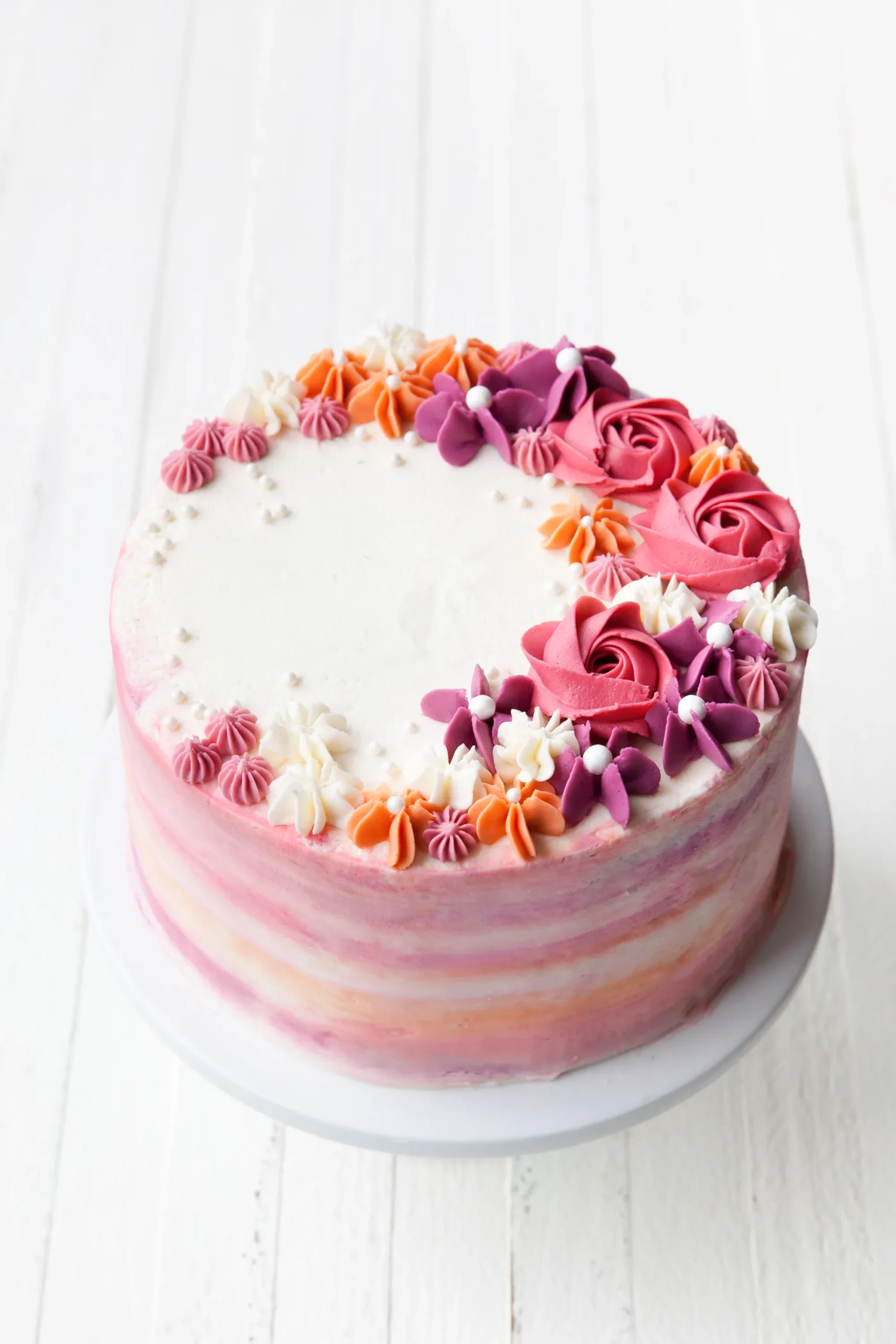 Easy Buttercream Flower Cake