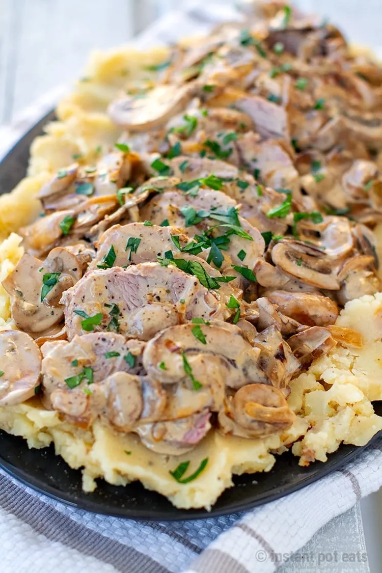 Easy Instant Pot Pork Tenderloin with Creamy Mushroom Sauce
