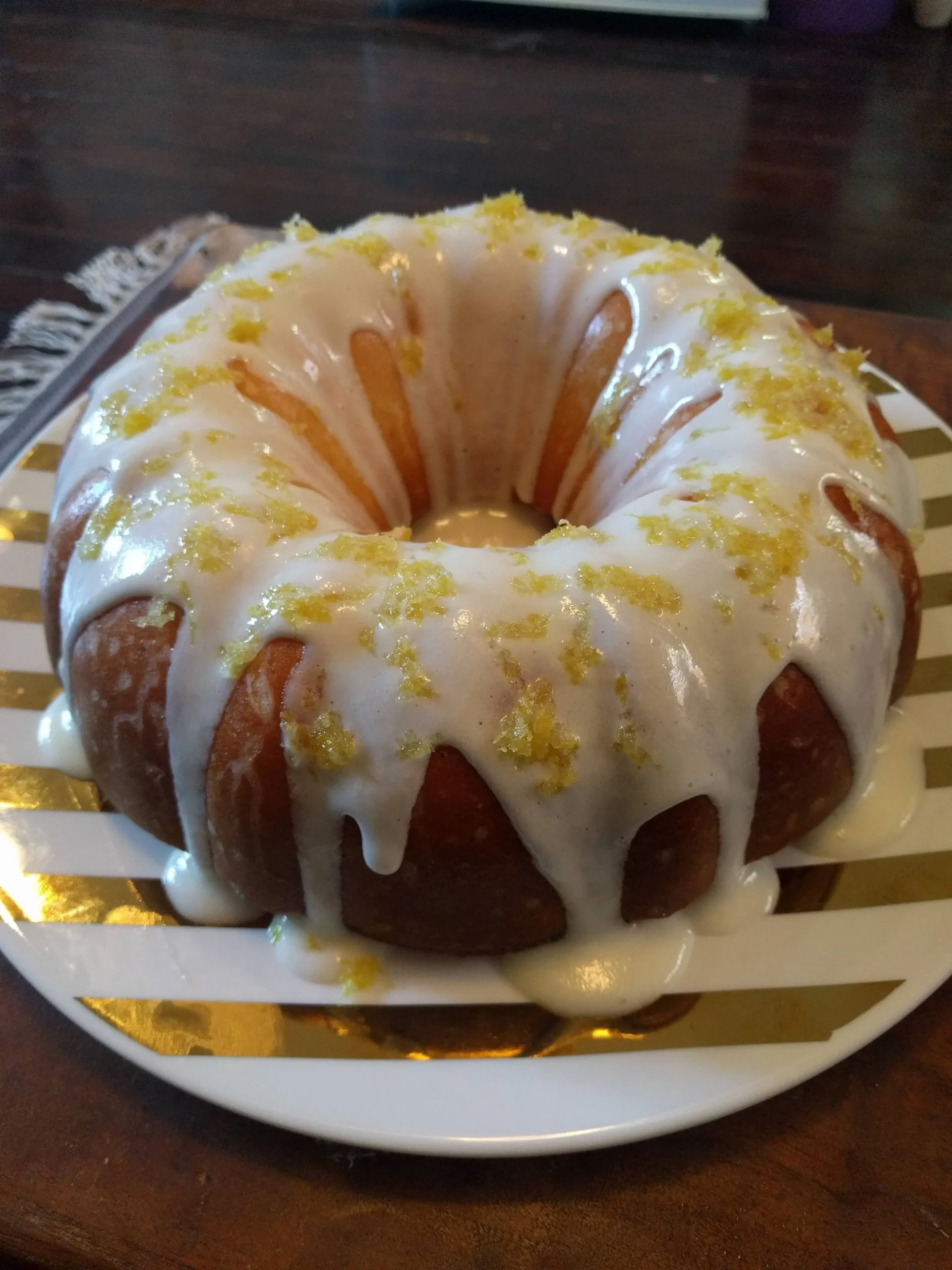 Easy Lemon Cake with Cream Cheese Glaze