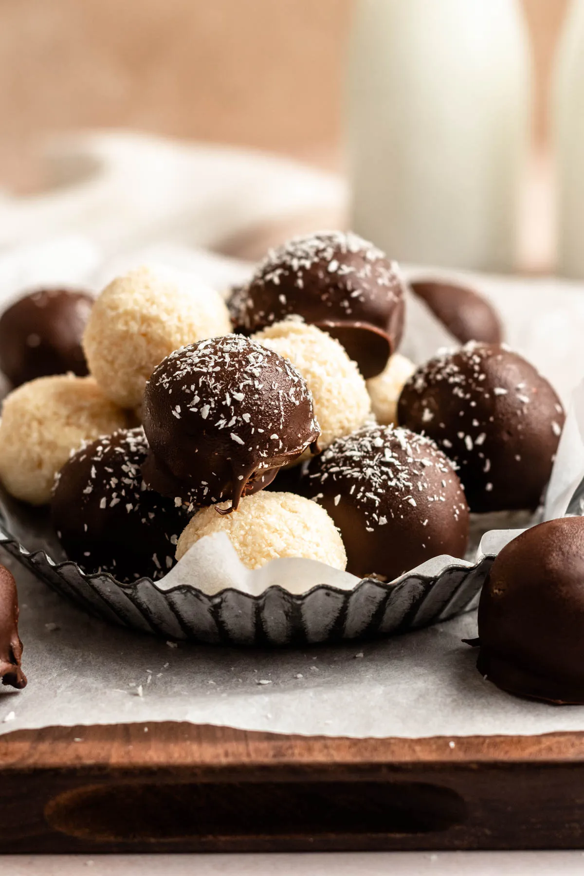 Easy Peasy Chocolate Covered Coconut Balls