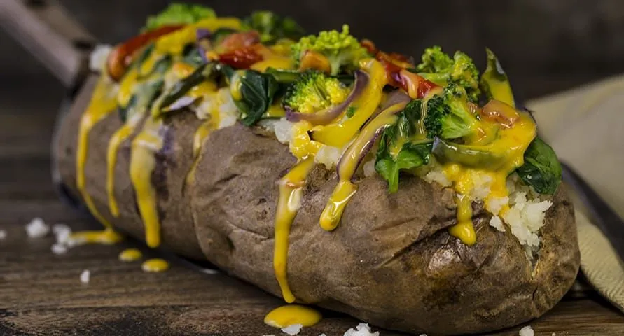 Easy Veggie Topped Baked Spuds