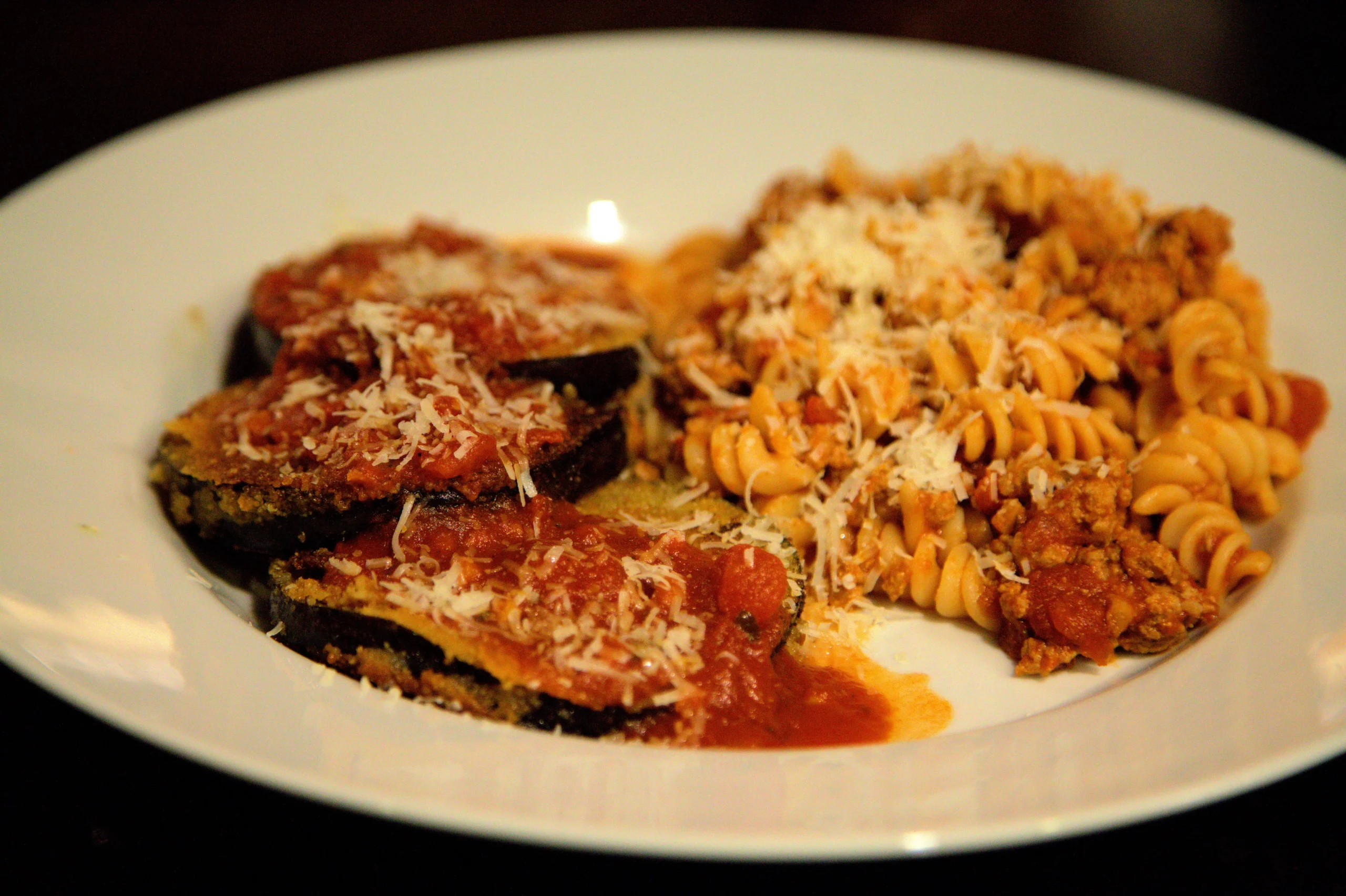 Eggplant Parmesan with Meat Sauce