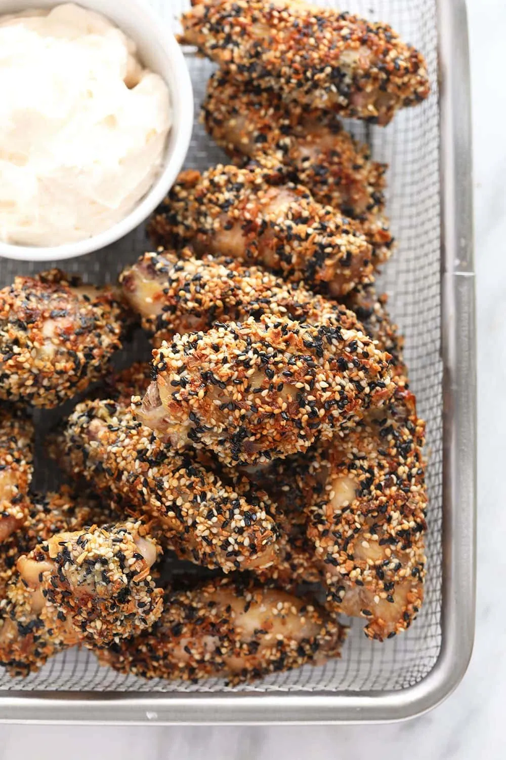 Everything Bagel Crispy Baked Chicken Wings