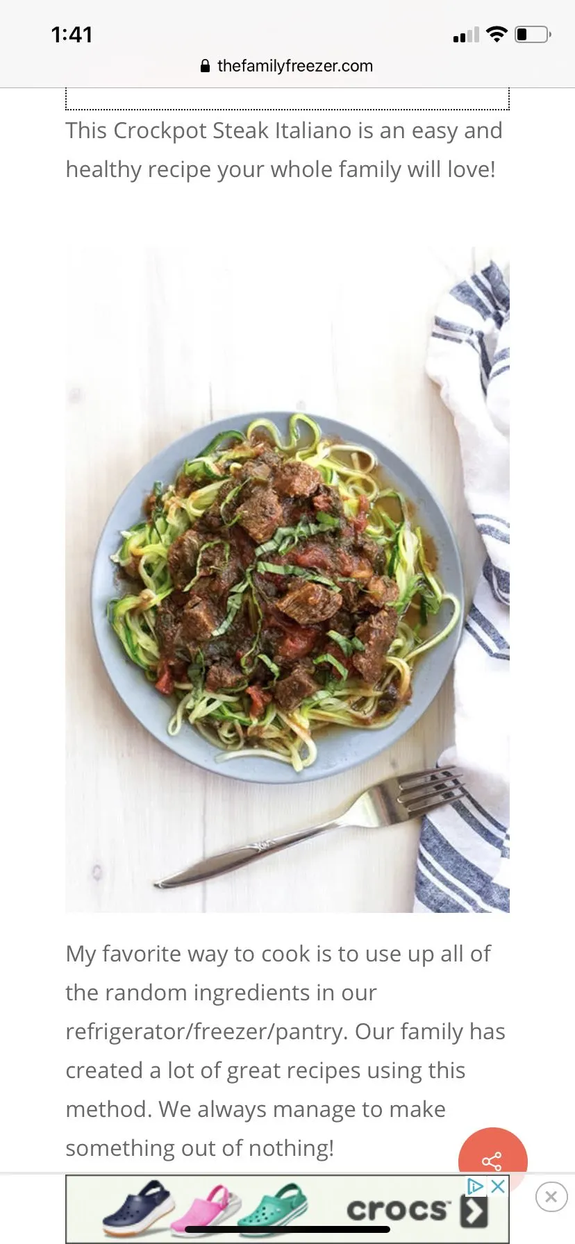 Family Freezer Steak Italiano Marinara