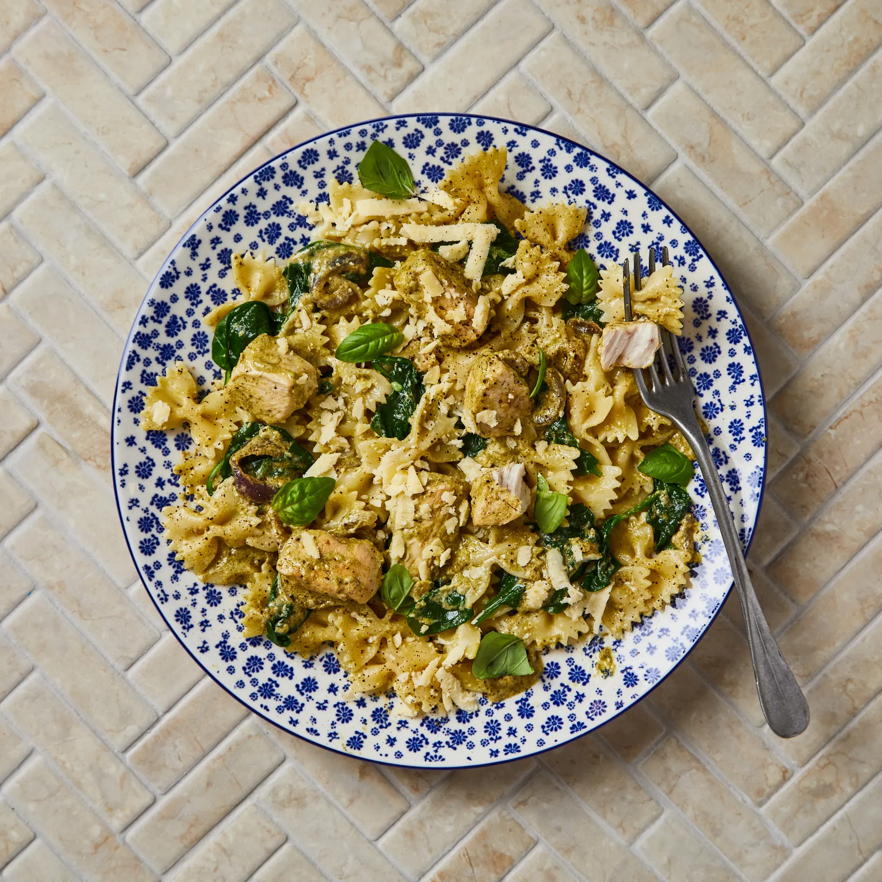 Farfalle with Creamy Chipotle Pesto