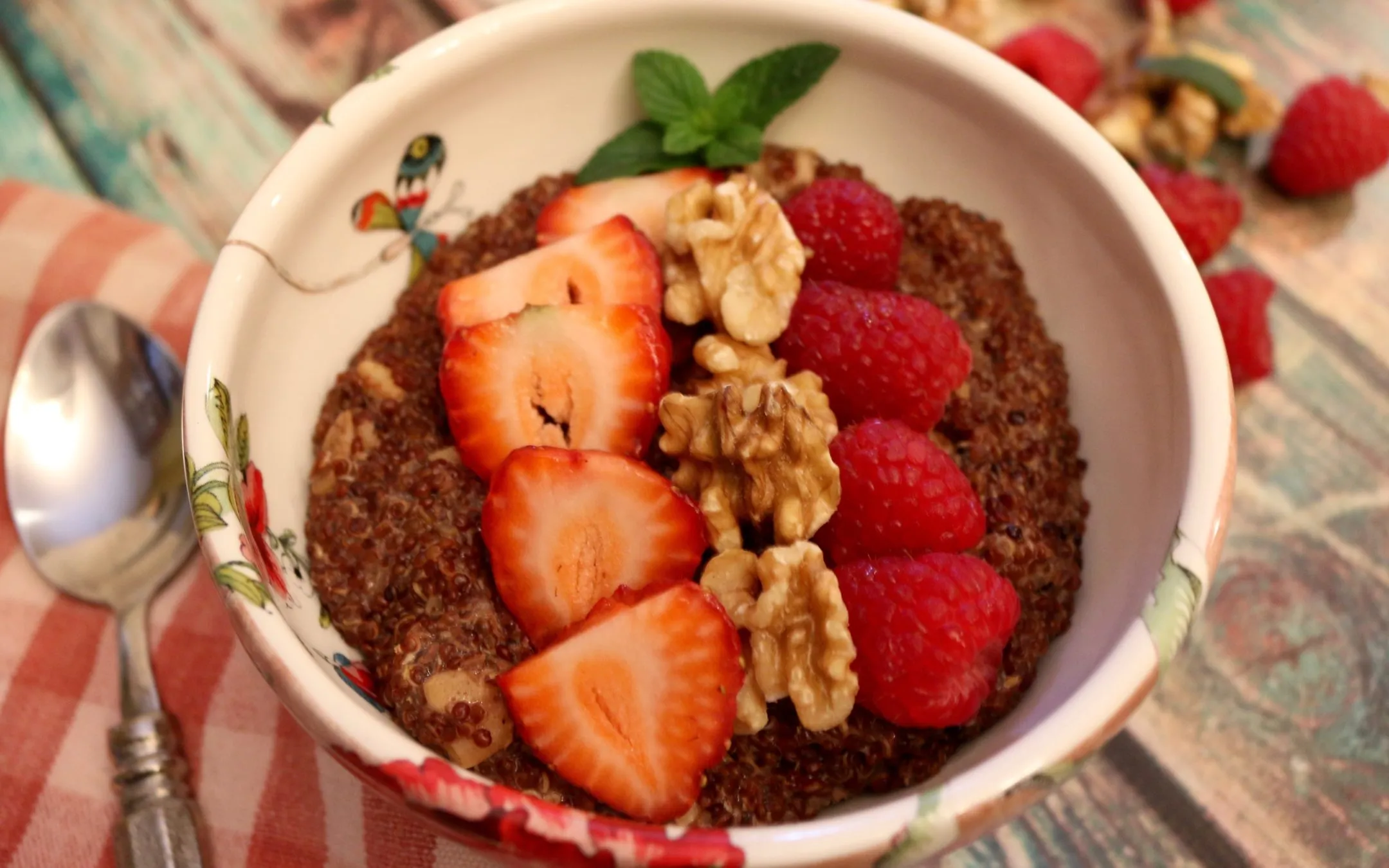 Festive Red Quinoa Breakfast Bowl