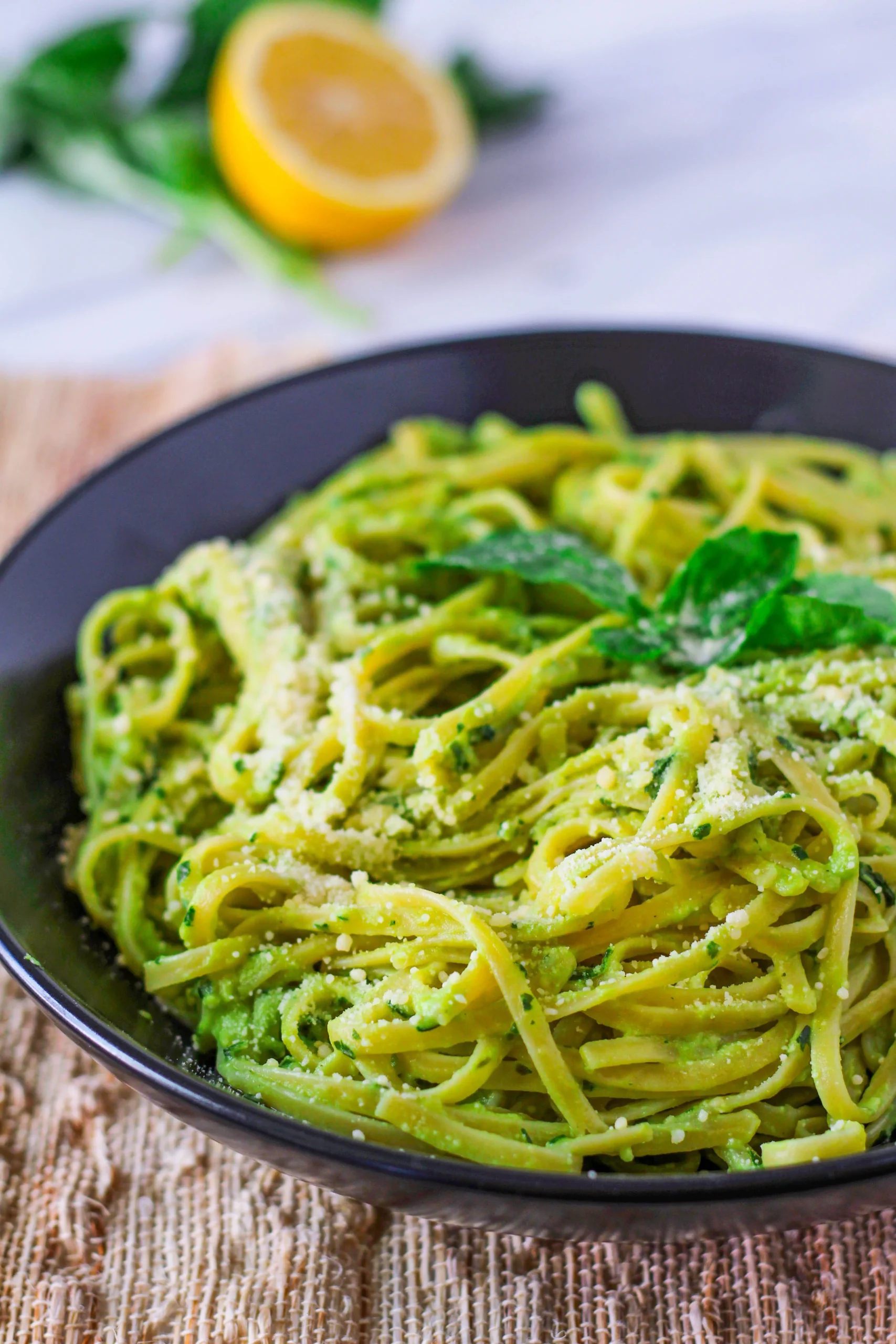 Fettuccine with Tomato Avocado Sauce