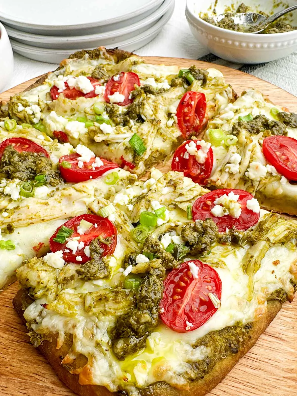Flatbread Chicken Pesto Pizza