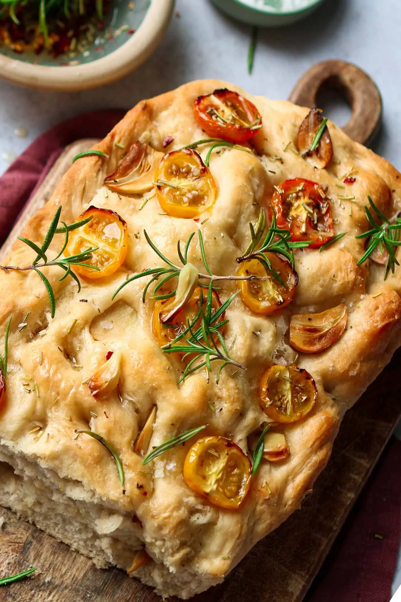 Focaccia with Garlic and Rosemary