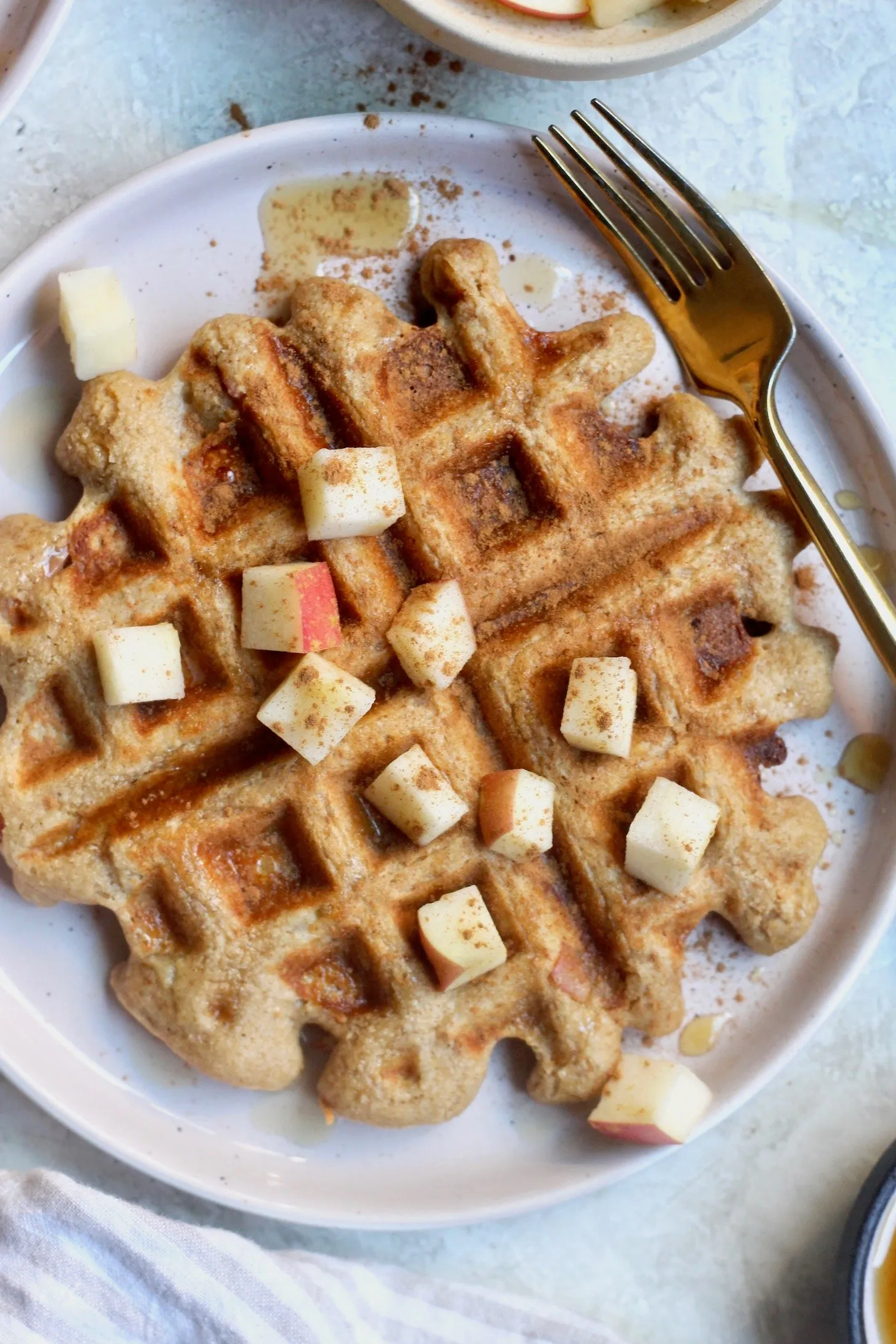 Freezer Friendly Waffle Bites with Caramelized Apples