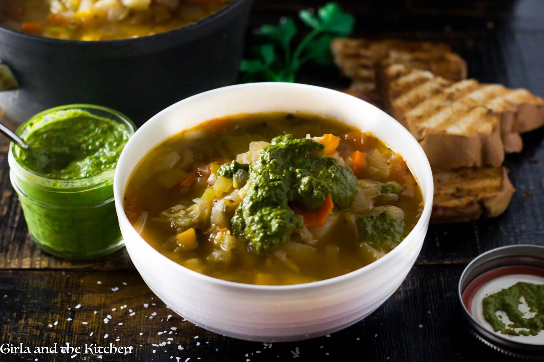 French Vegetable Soup Pesto