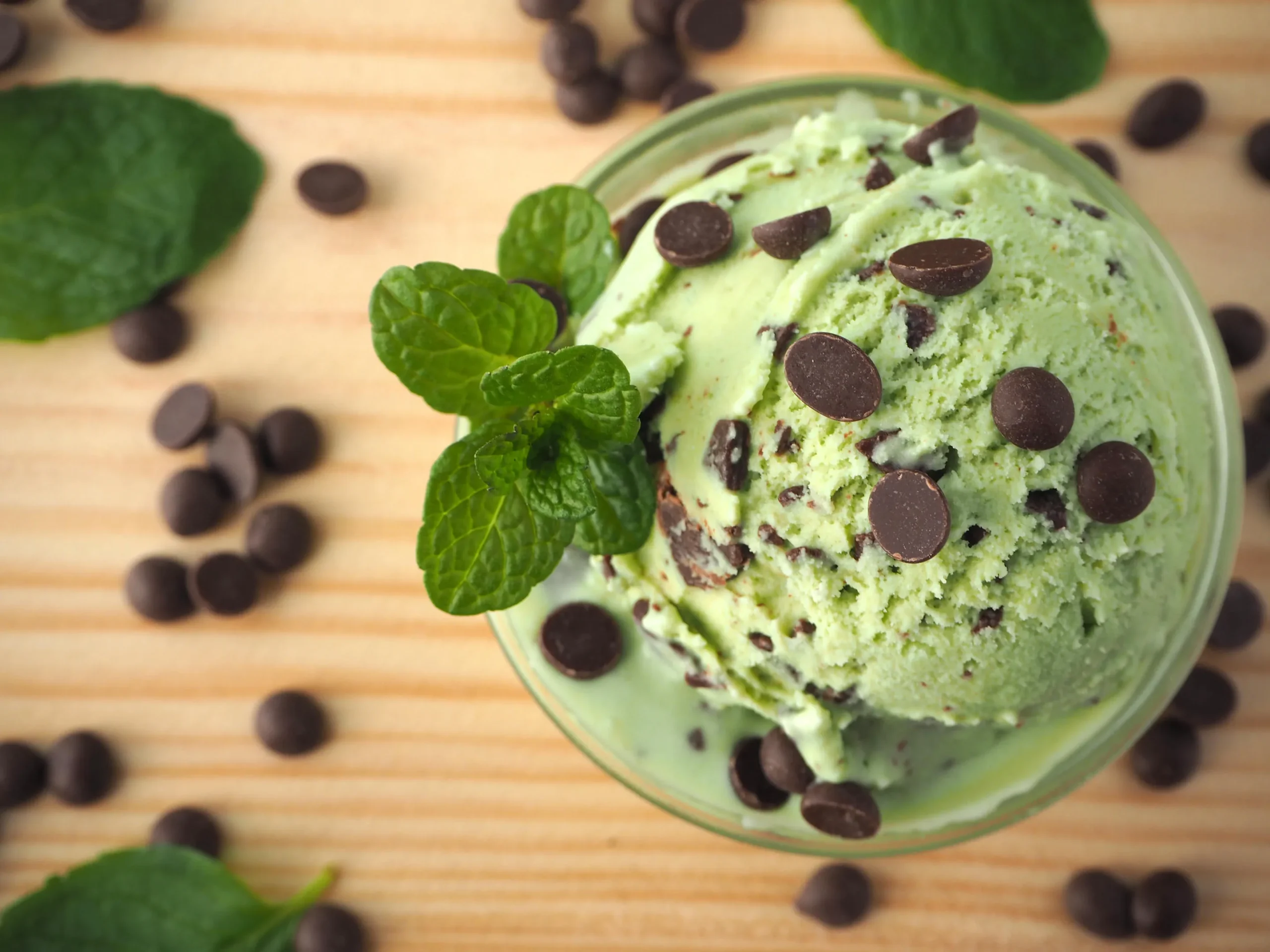 Fresh Mint Chocolate Chip Ice Cream