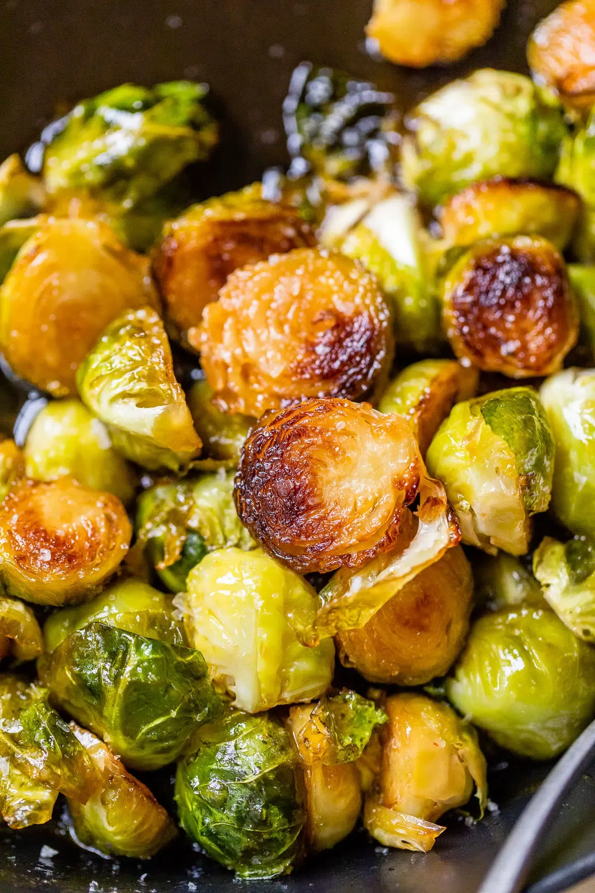 Fried Brussels Sprouts with Honey Sriracha