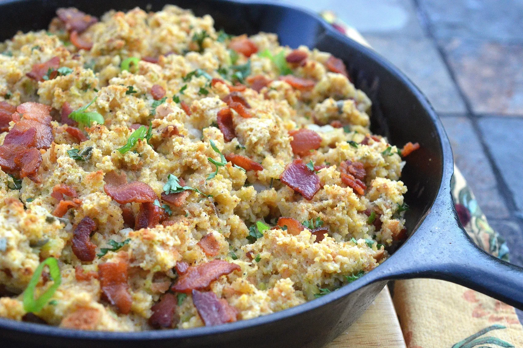 Fried Corn Sage and Bacon Stuffing