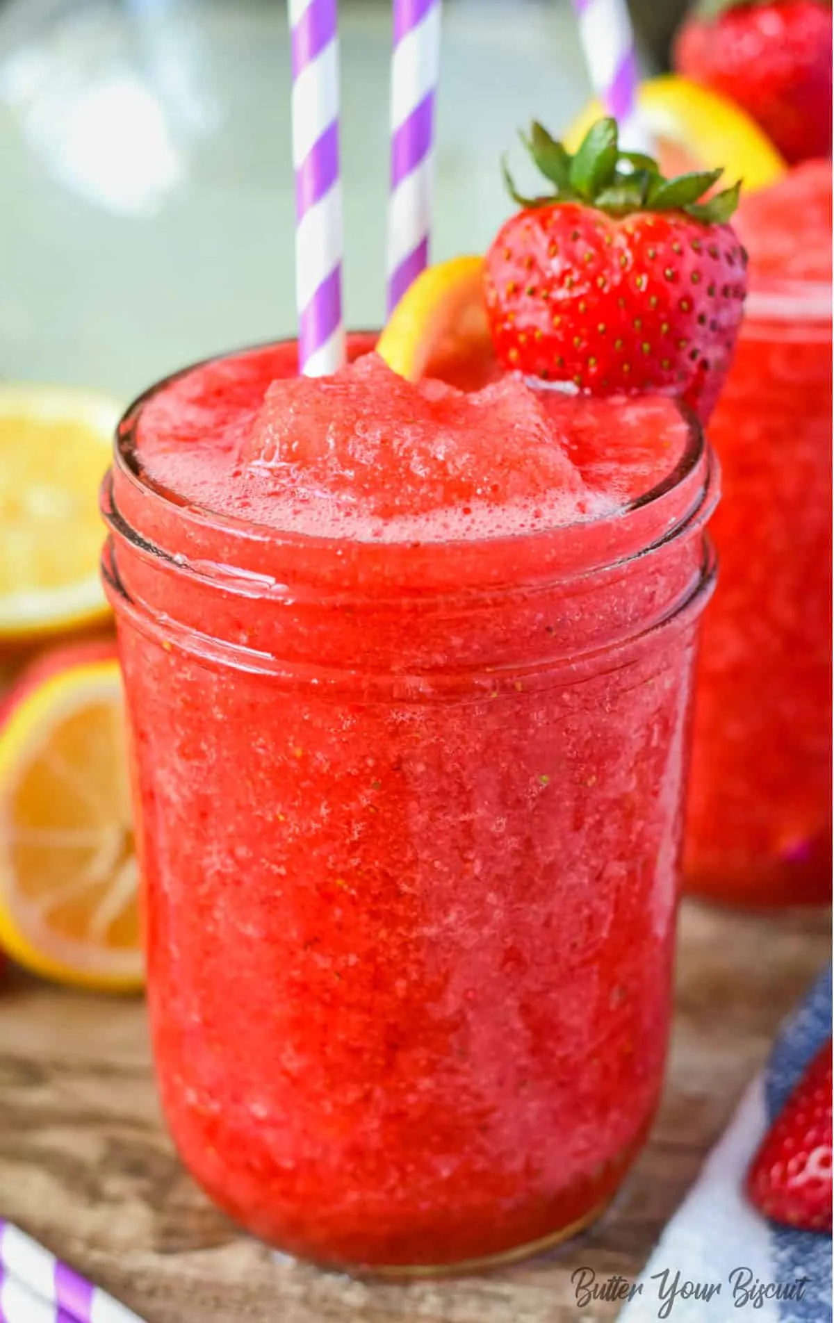Frozen Strawberries and Vodka Drink