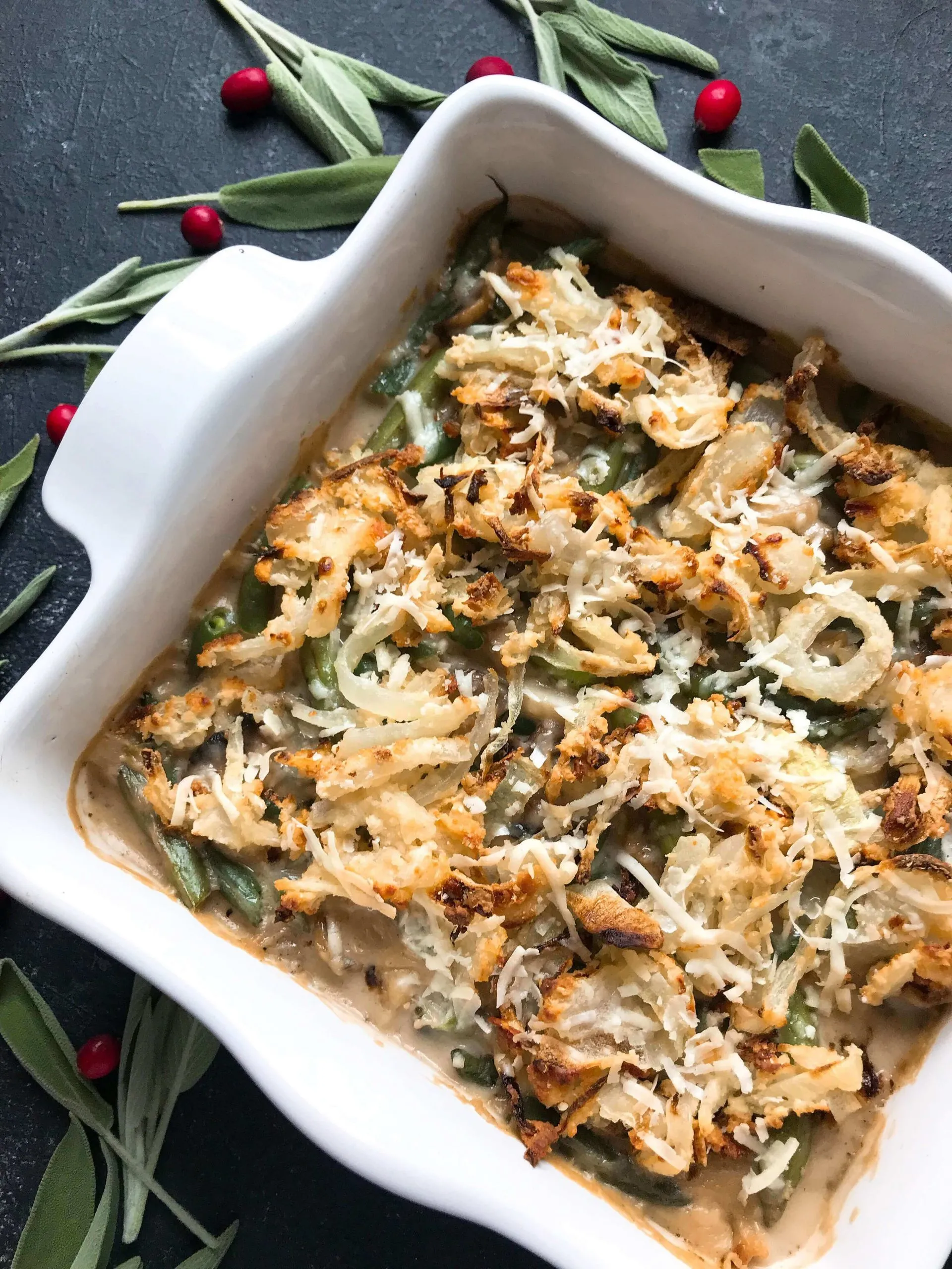 Garlic Parmesan Green Bean Casserole