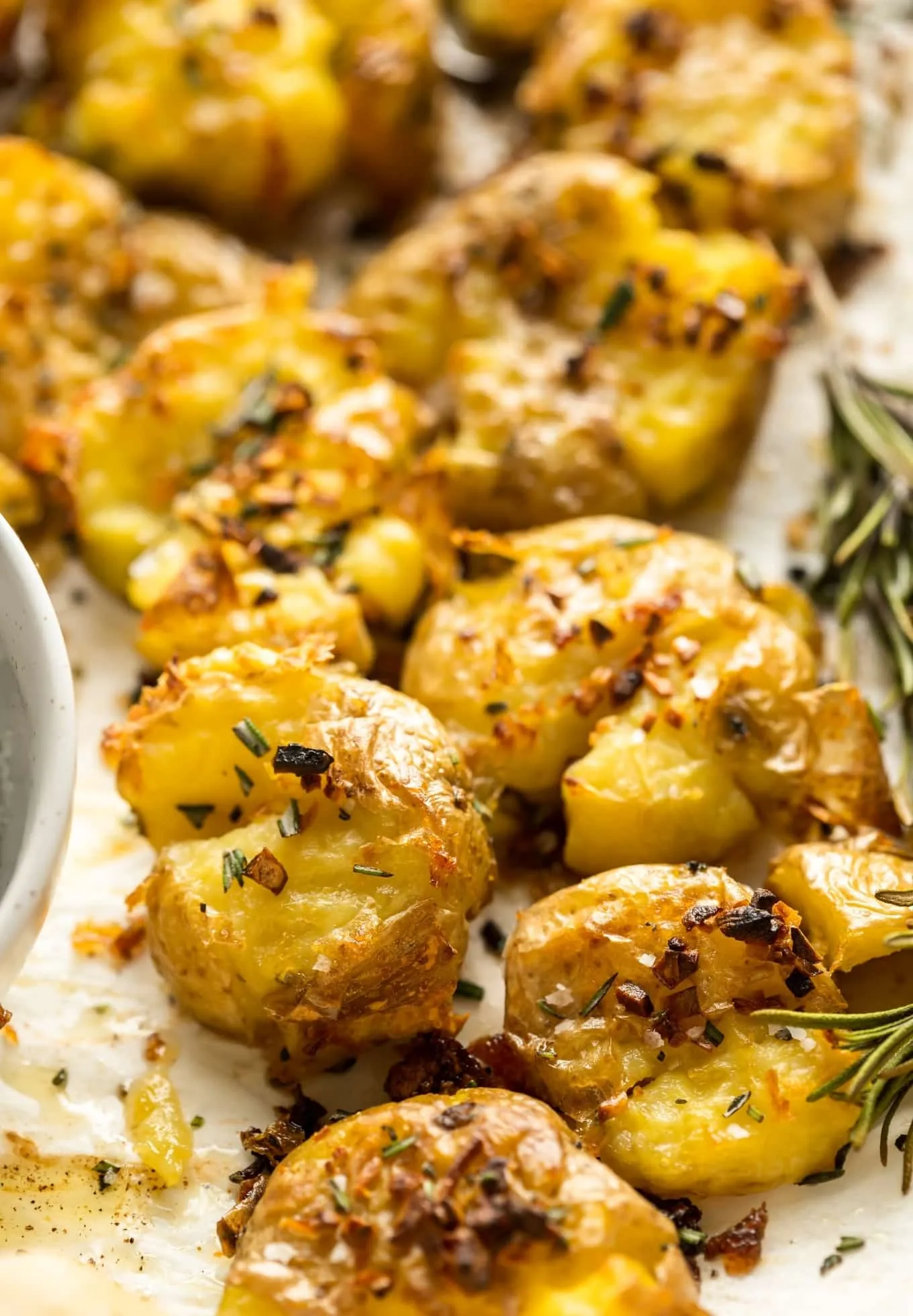 Garlic Rosemary Smashed Potatoes
