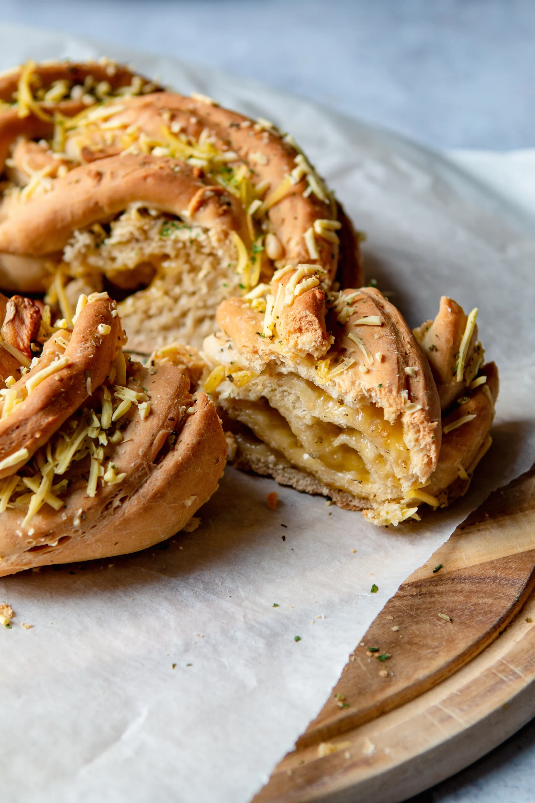 Garlic Tomato and Cheese Twisted Yeast Bread