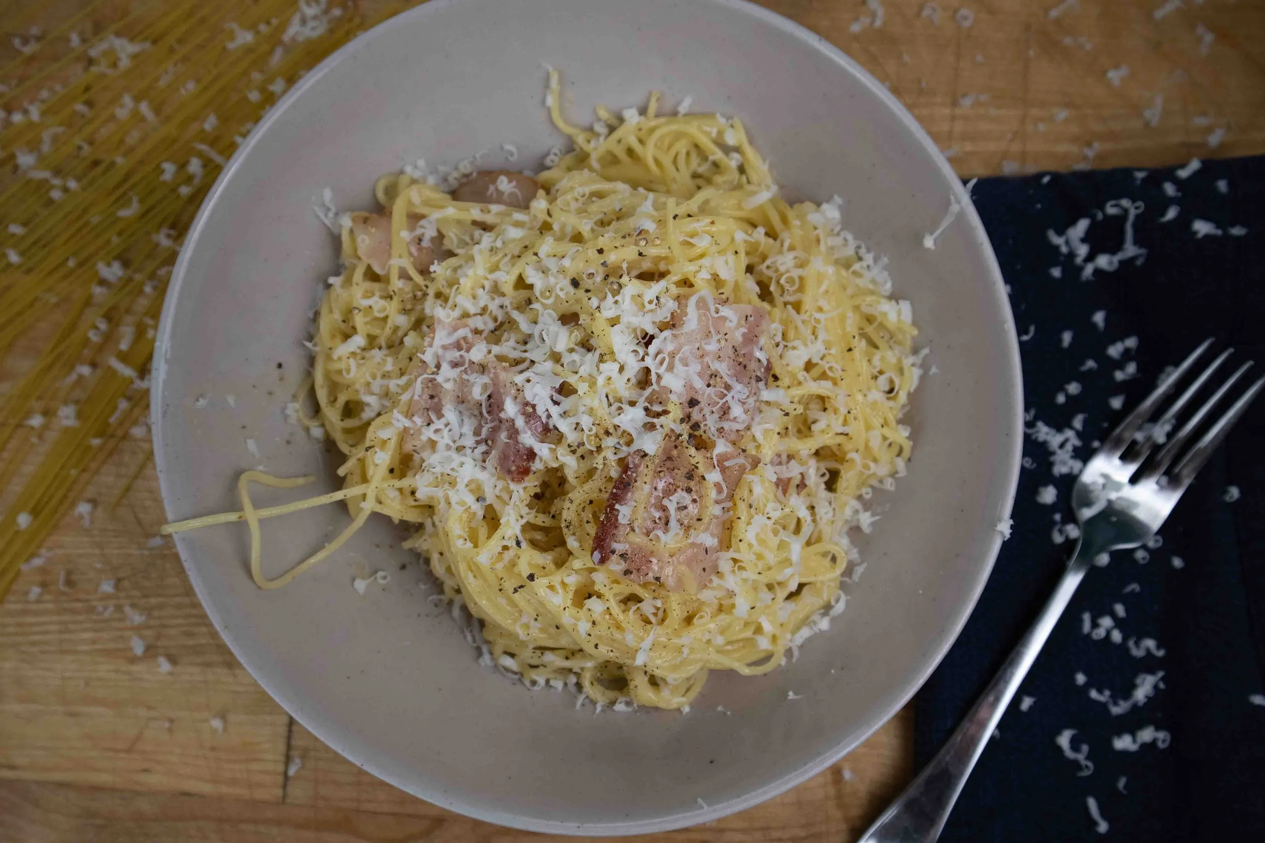 Georges Angel Hair Carbonara Skillet
