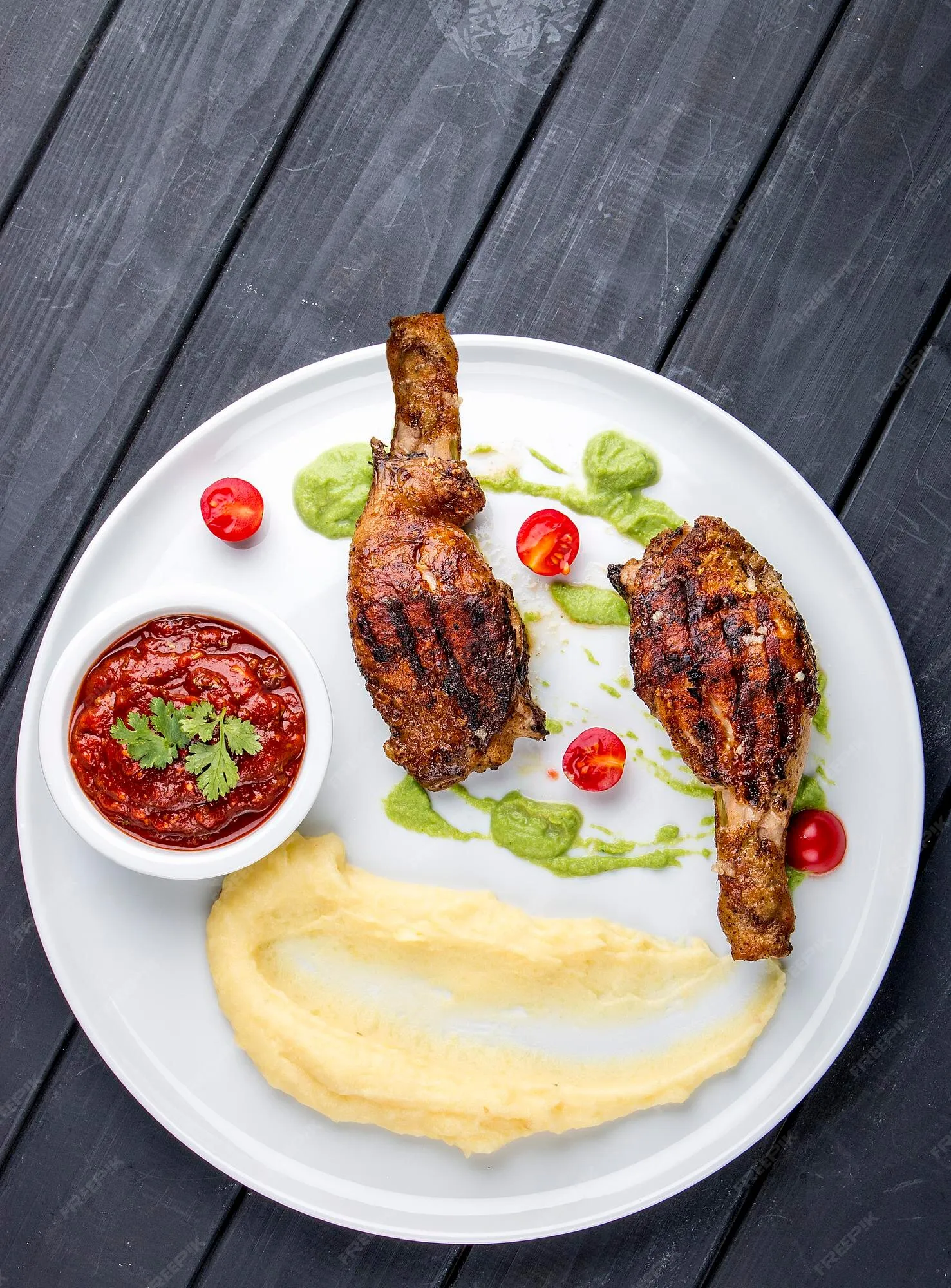 Georgian Chicken Tabaka with Spicy Blackberry Sauce