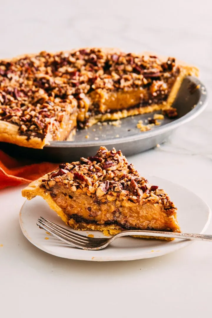 German Peach Pie with Brown Butter Walnuts