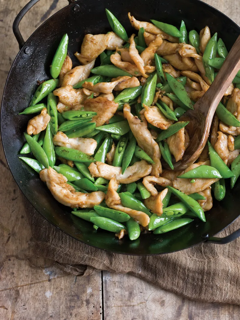 Ginger Beef Chicken Zucchini Snap Peas