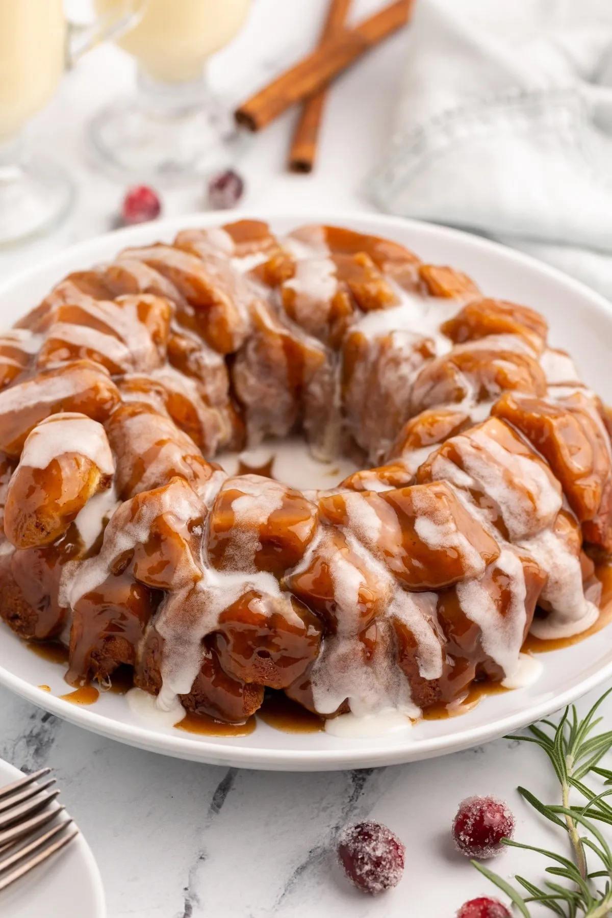 Gingerbread Eggnog Monkey Bread