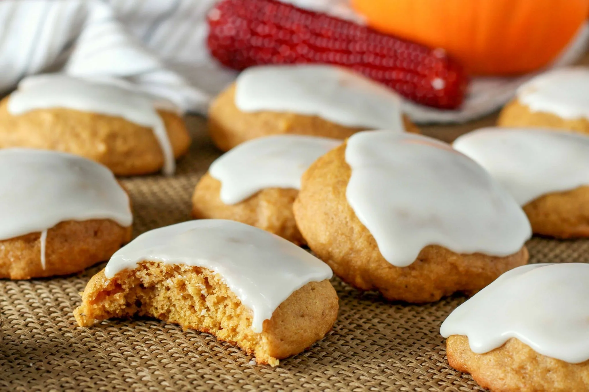 Glazed Pumpkin Streusel Cookies