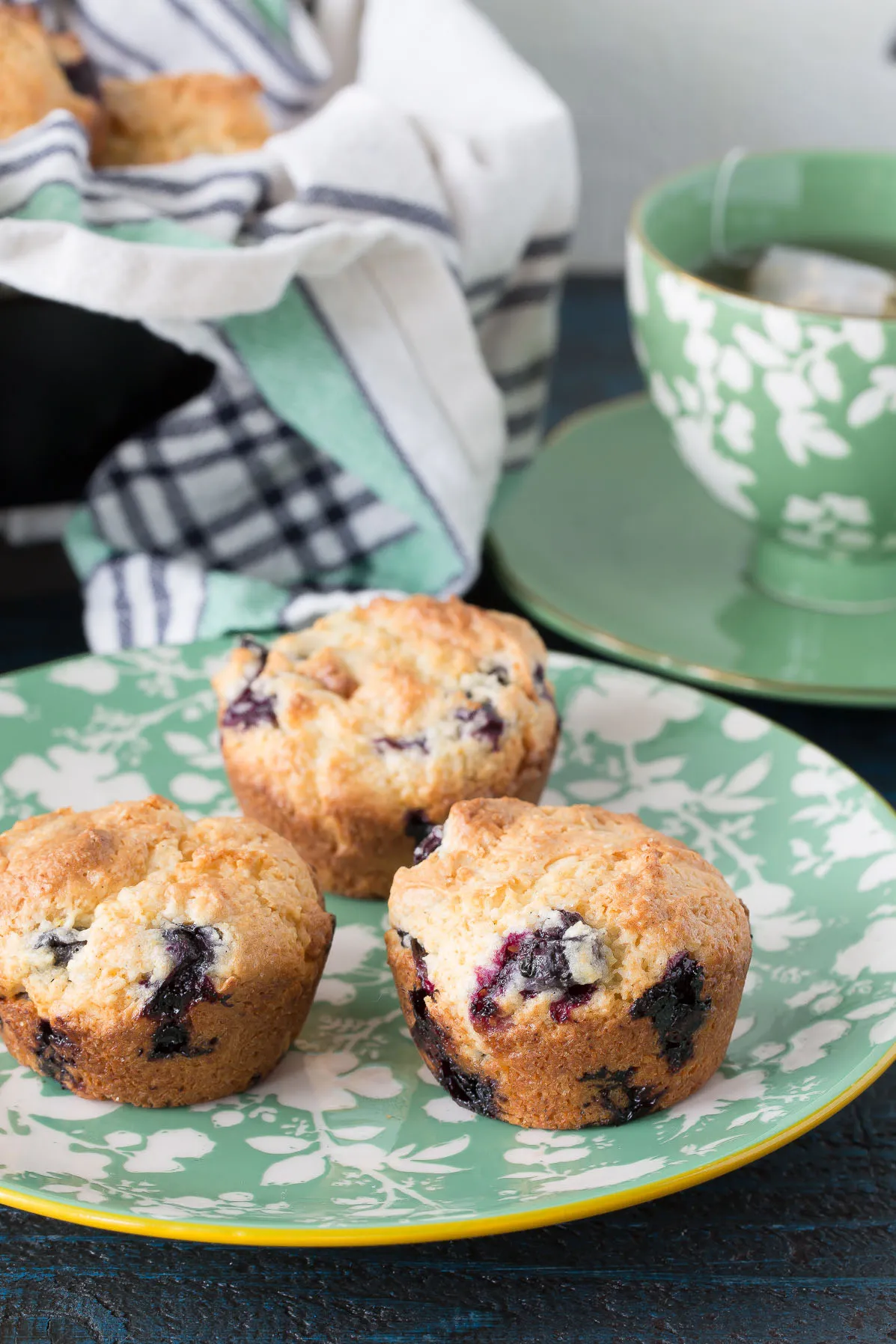 Gluten Free Blueberry Rhubarb Muffins