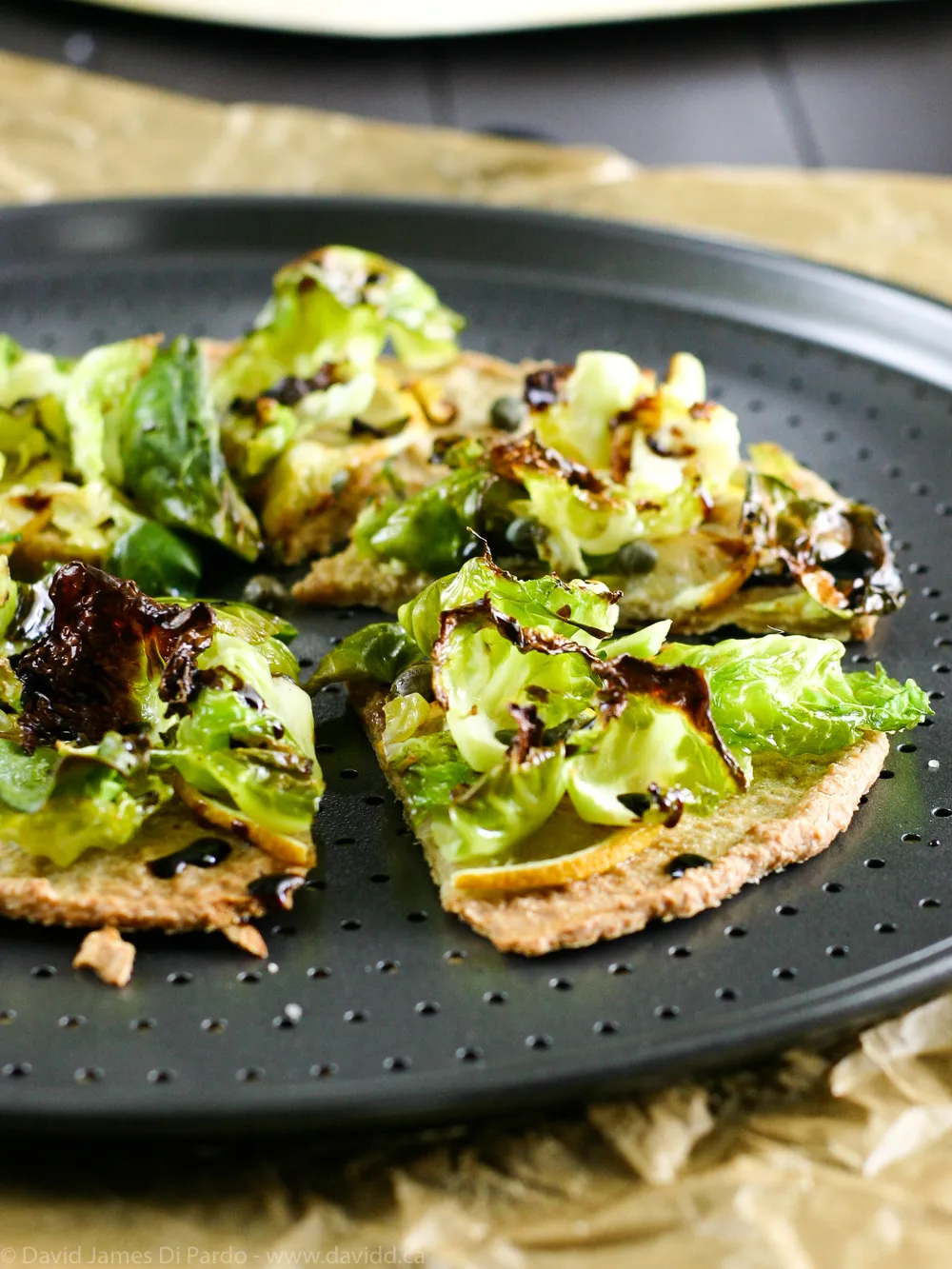 Gluten Free Brussels Sprout Pizza with Lemon Chile