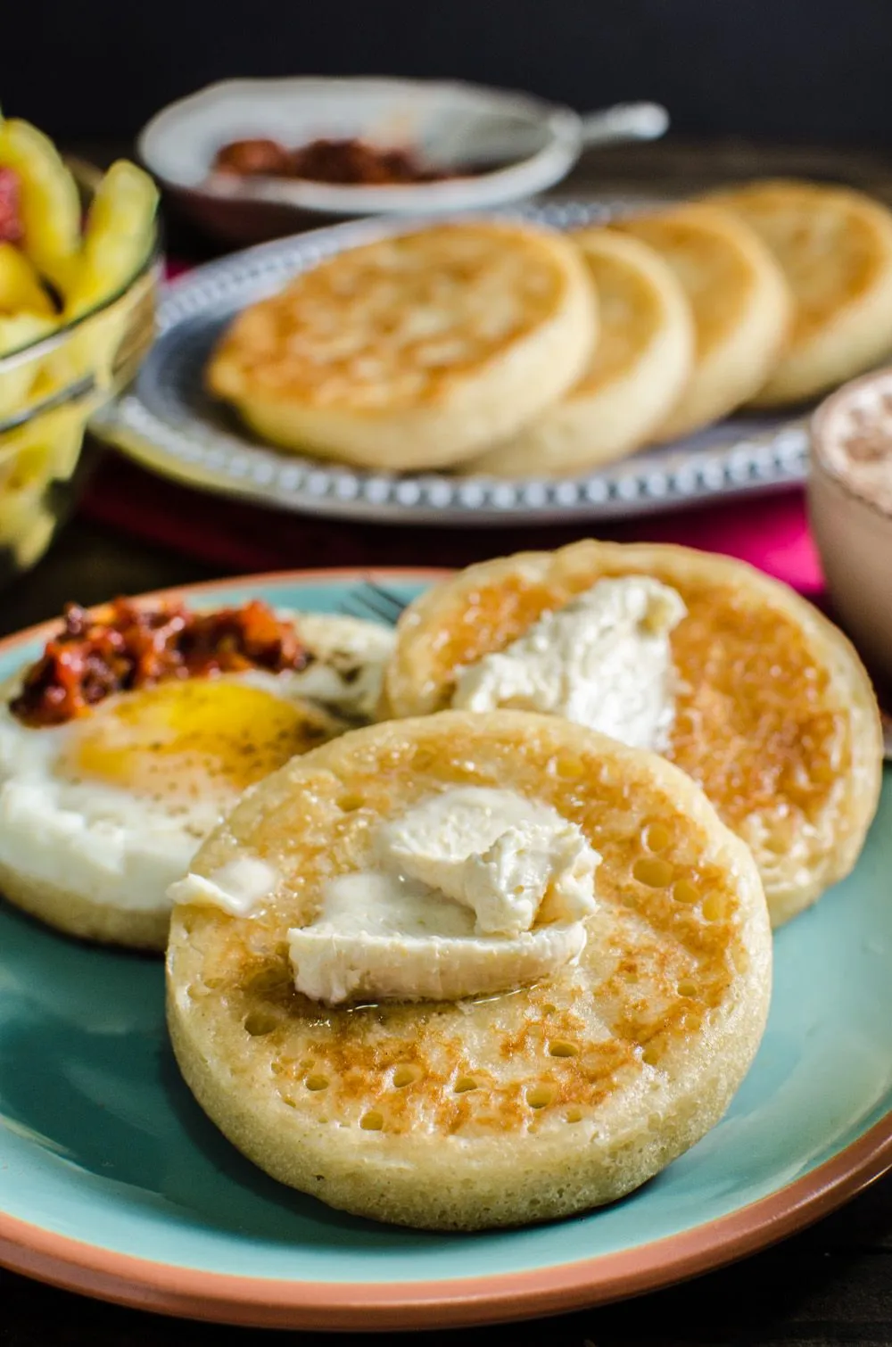 Gluten Free Crumpets with Honey and Coconut