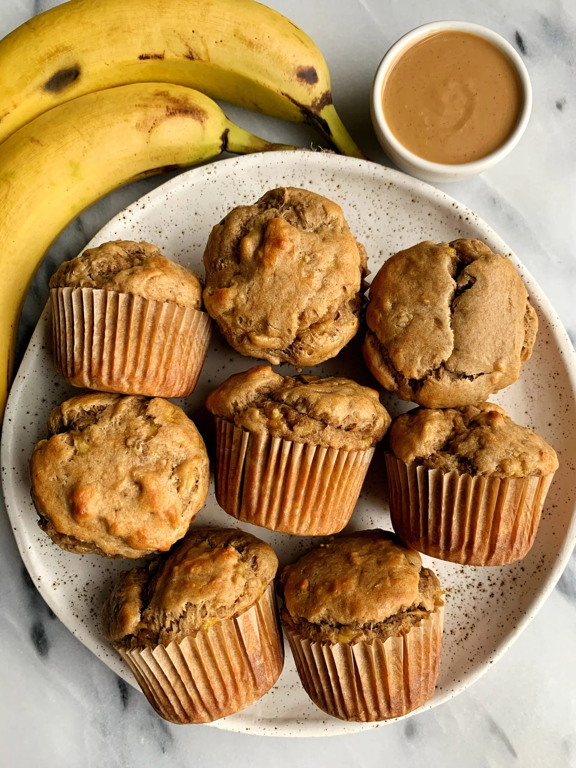 Gluten Free Peanut Butter Banana Muffins with Chocolate Chips