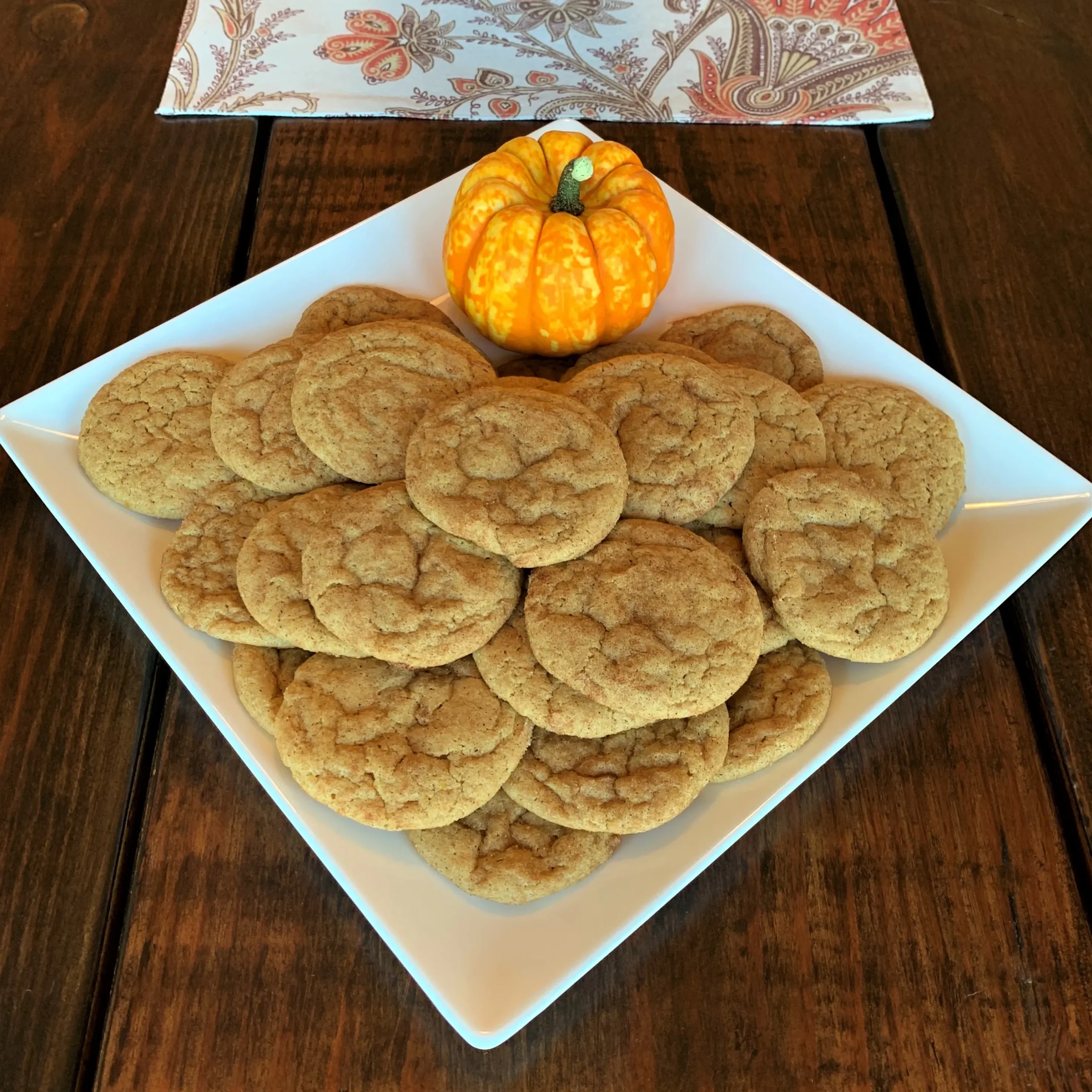 Gluten Free Pumpkin Snickerdoodle Cookies